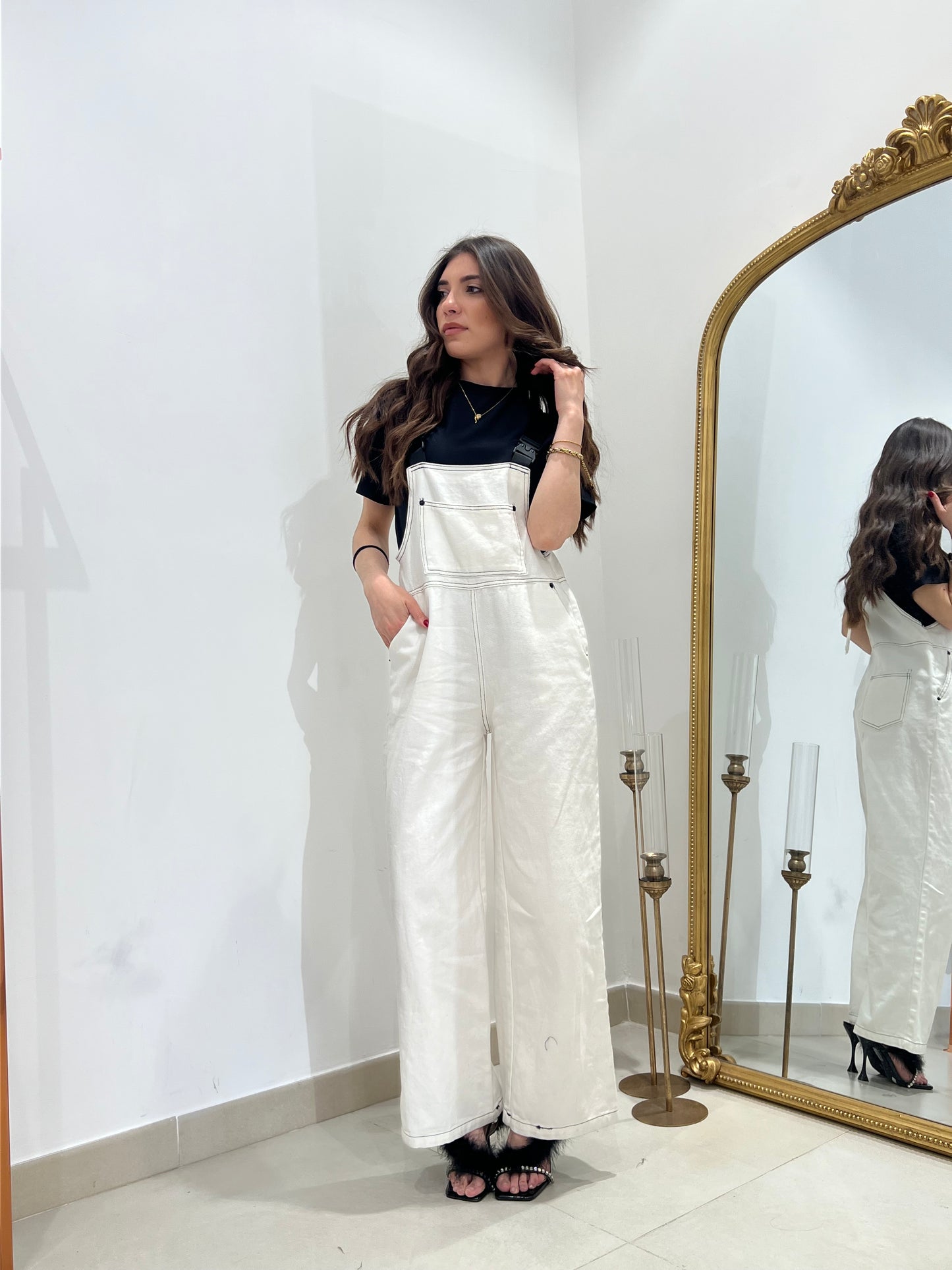 Salopette Denim White