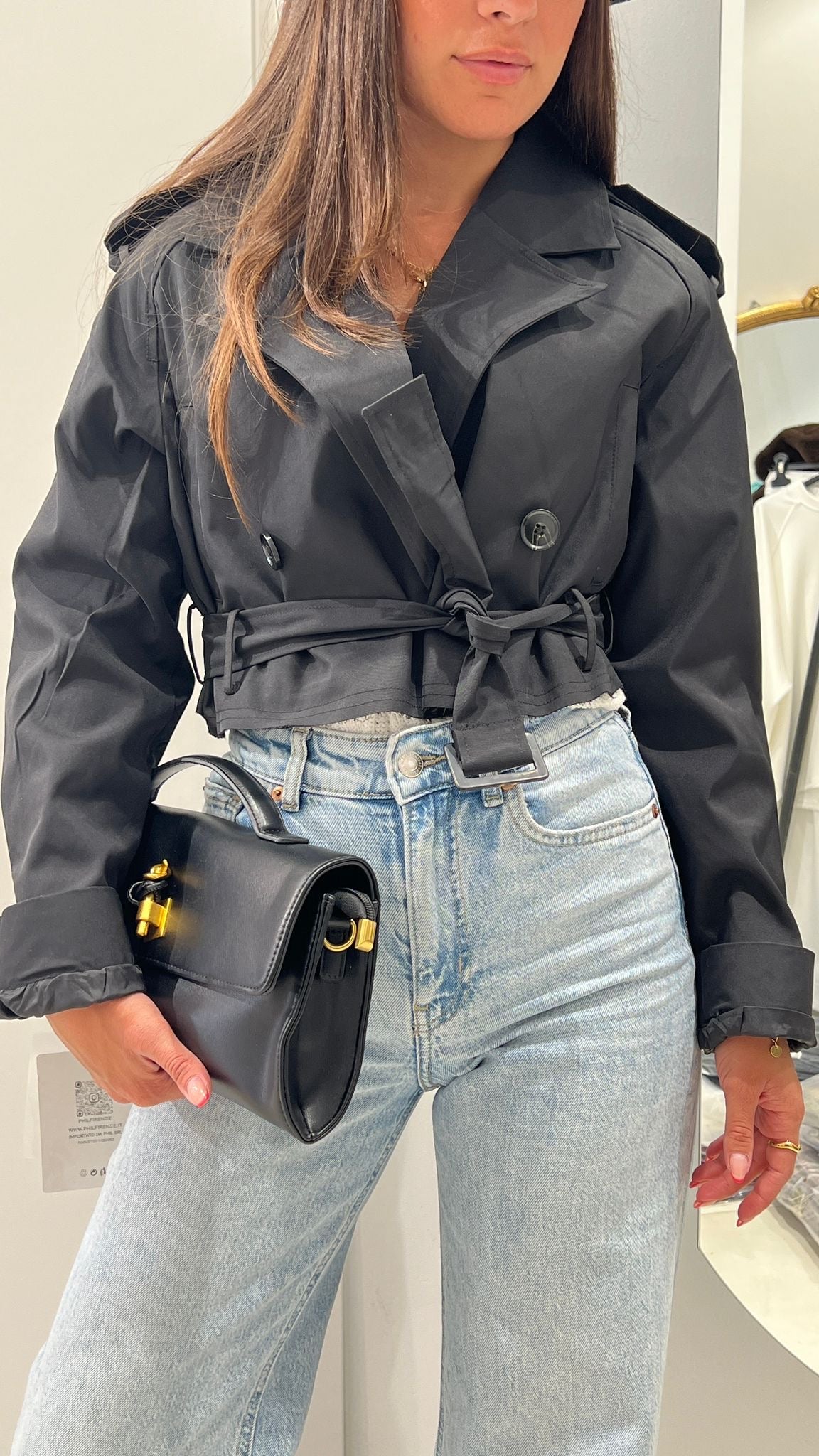 Trench Crop Black