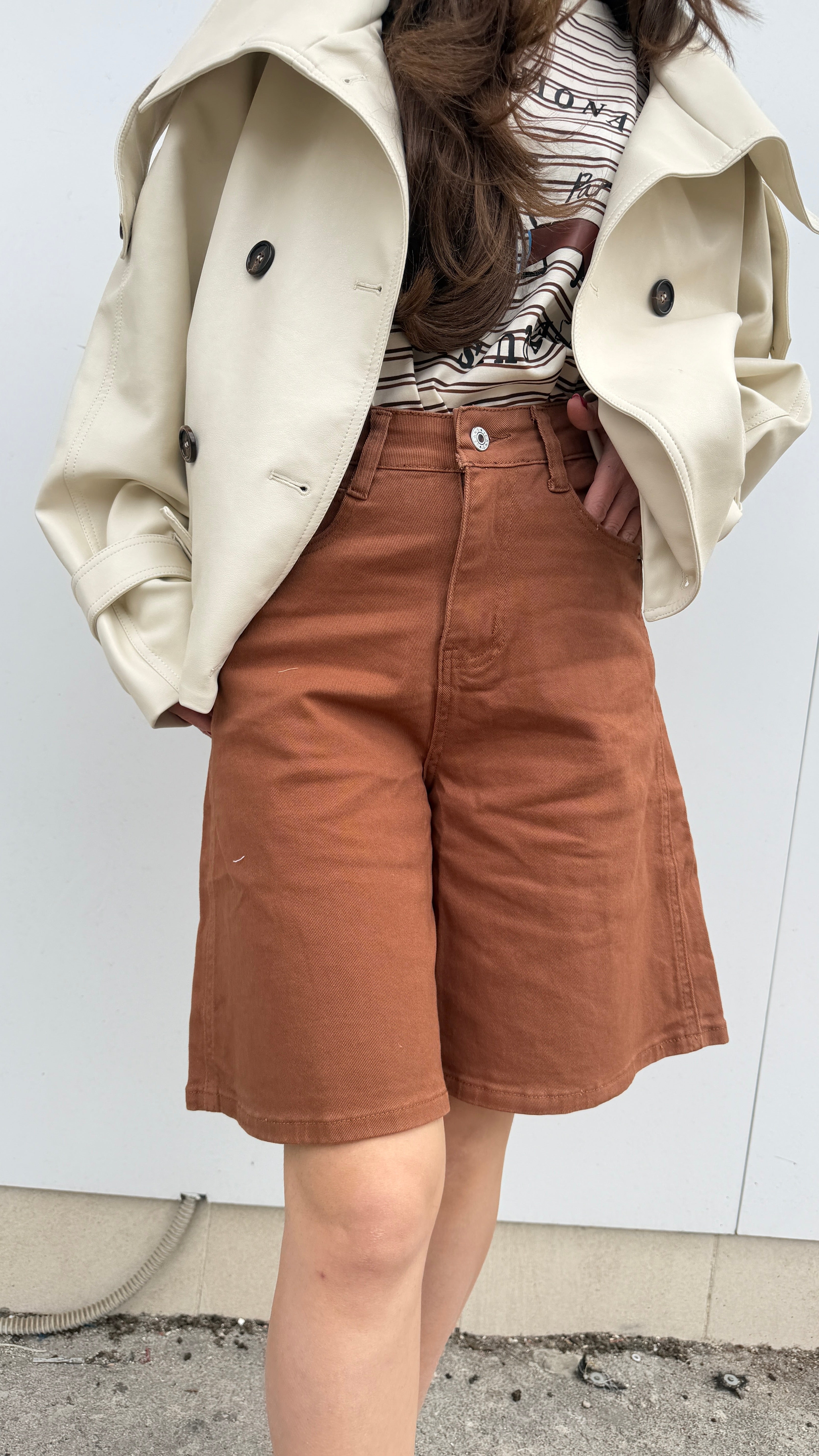 Bermuda Jeans Marrone