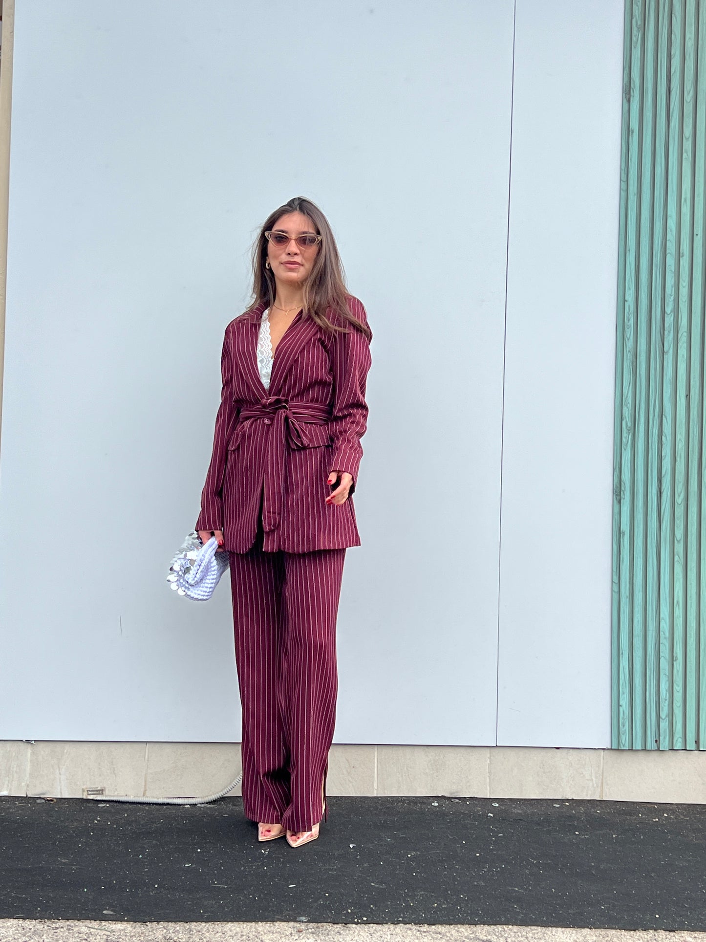 Tailleur Gessato Vino