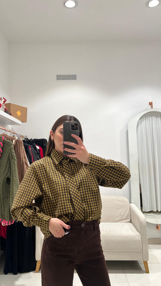 Camicia Quadretti Senape
