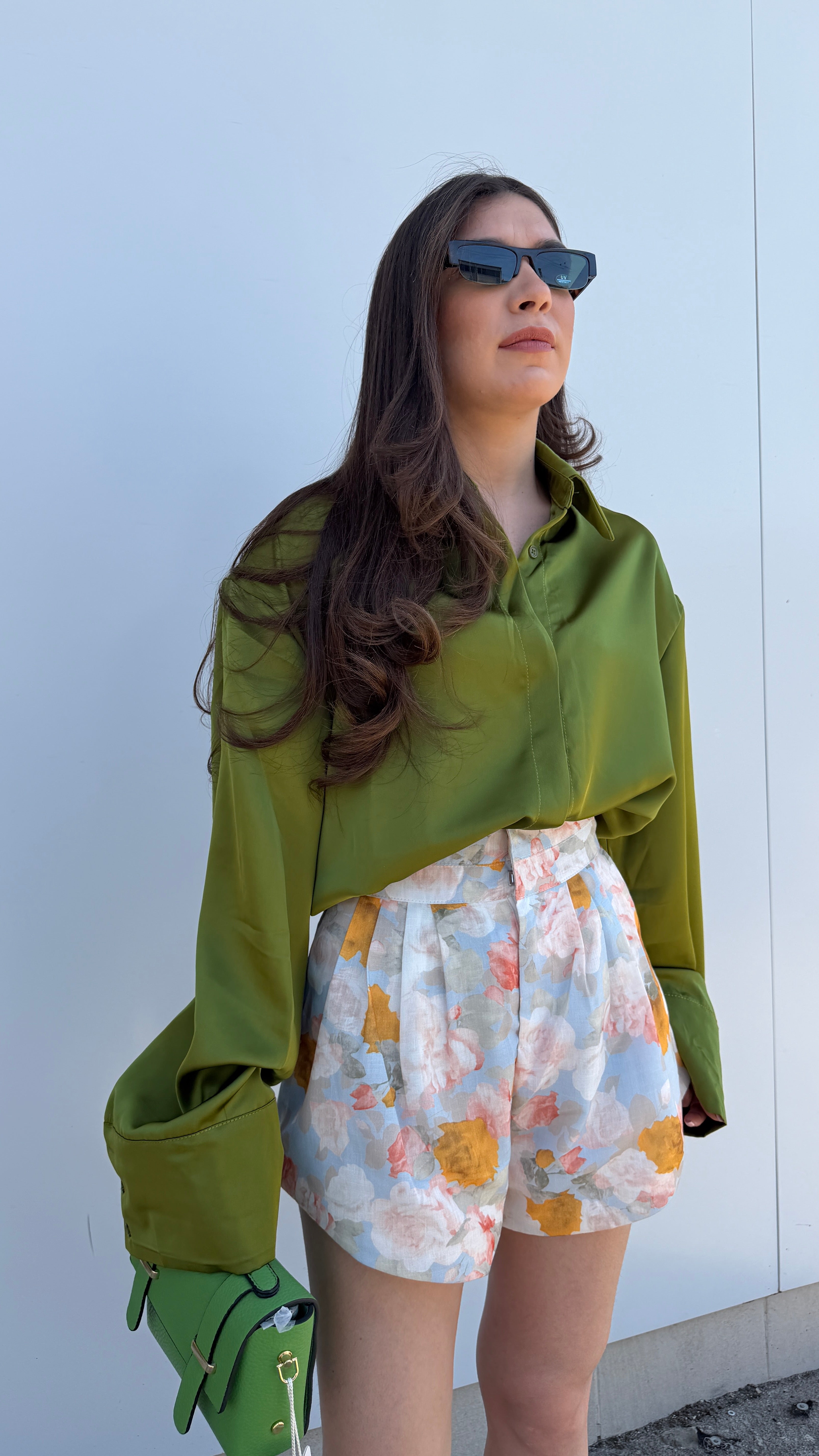 Camicia Verde Raso