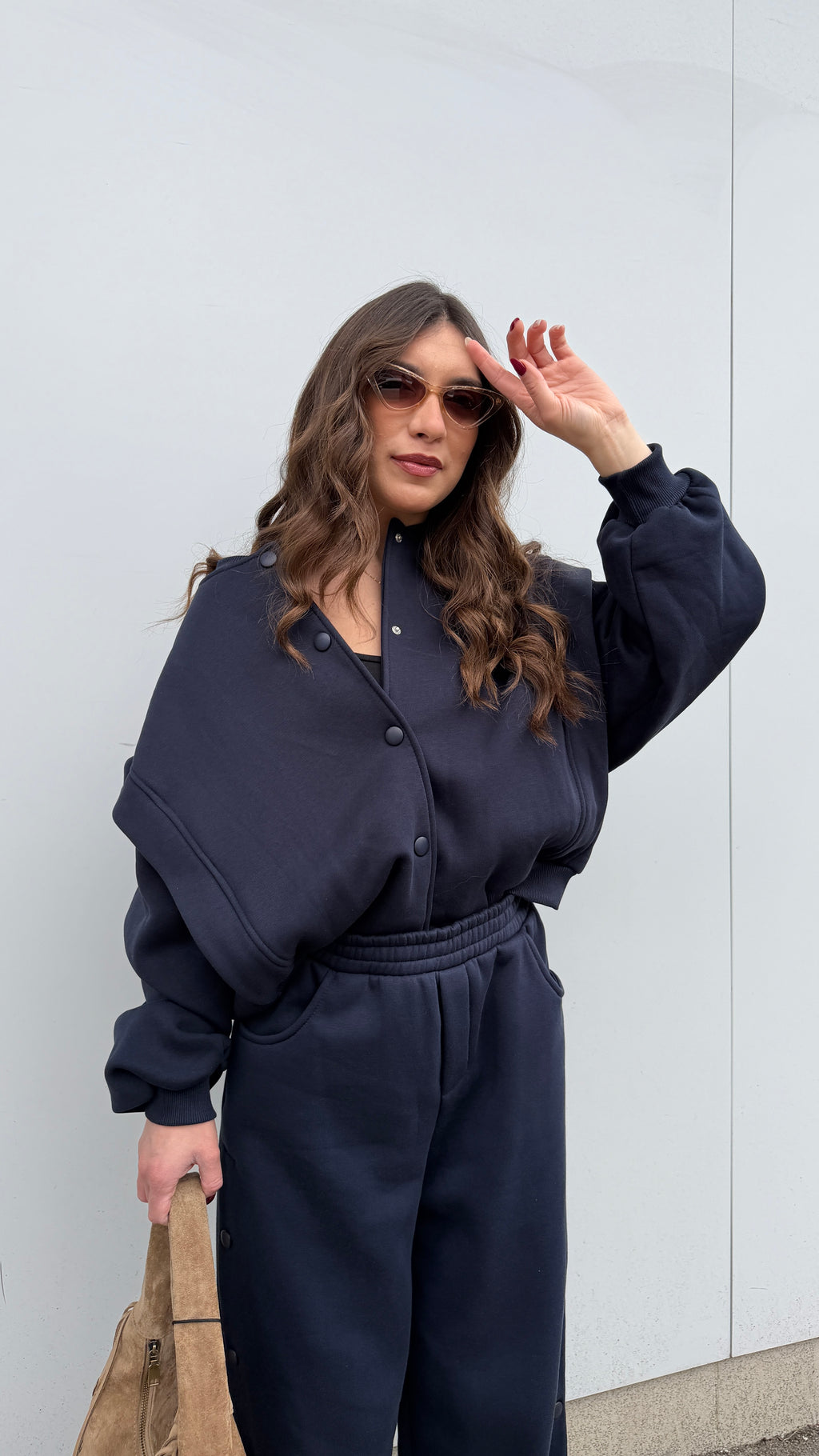 Felpa bottoni Lumina Blu