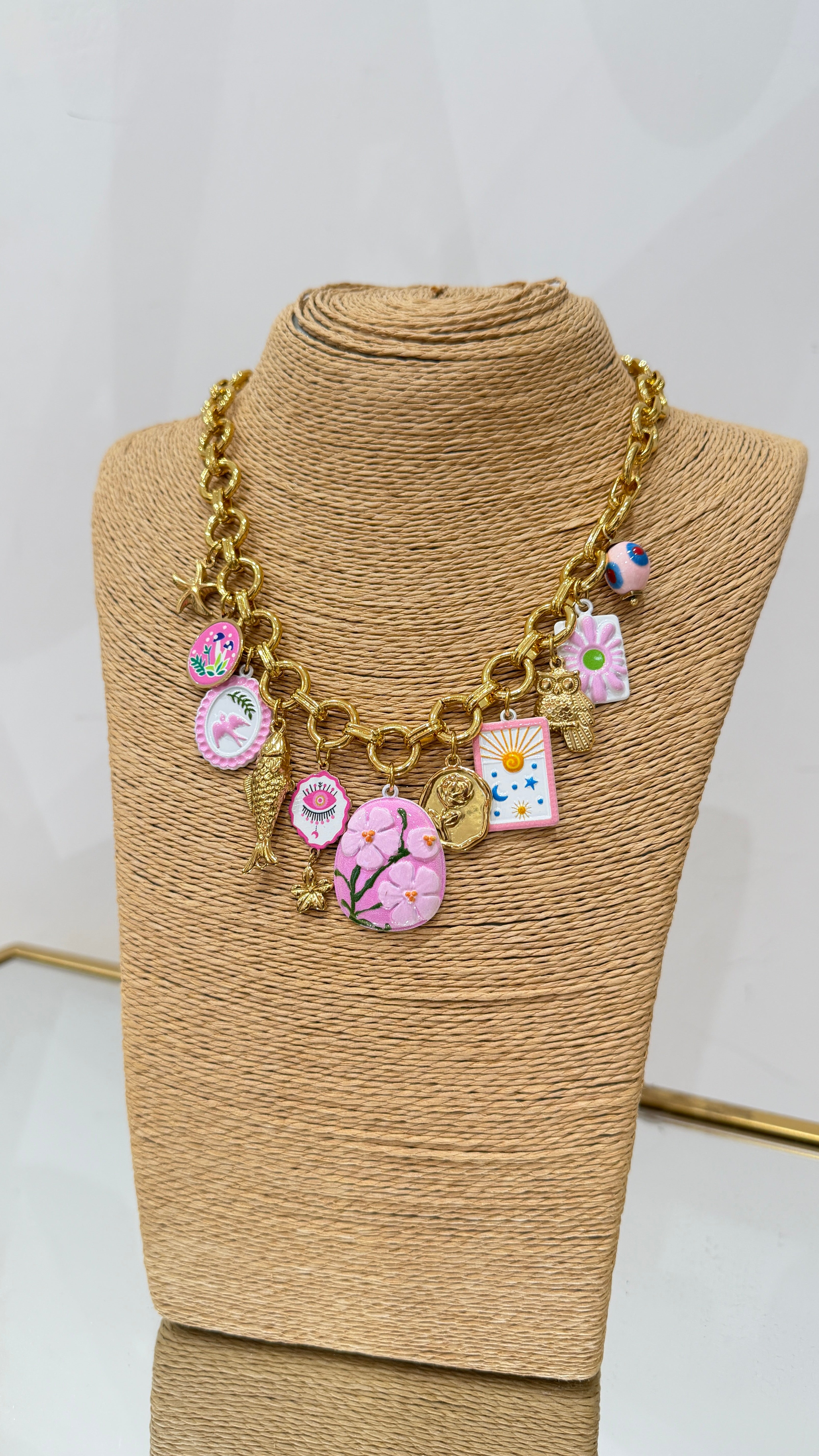 Collana Fiori rosa