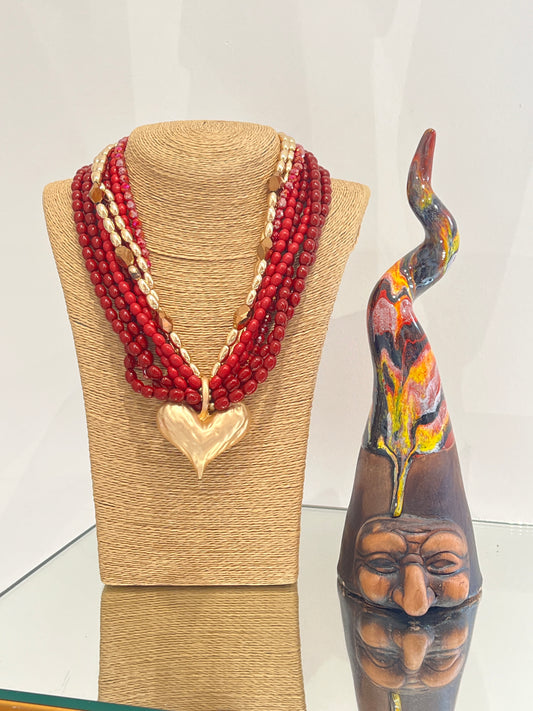 Collana Perle e Cuore