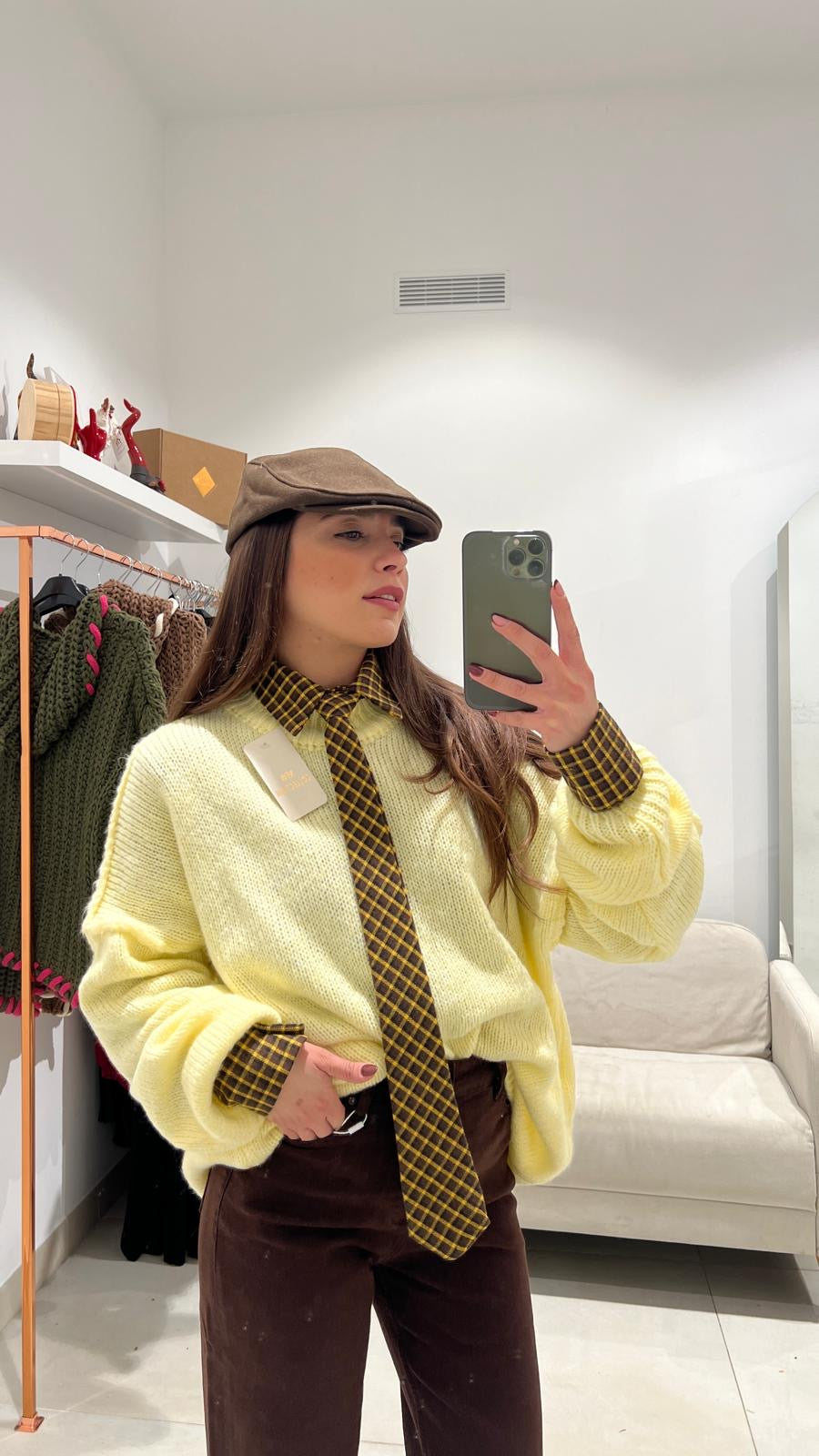 Camicia Quadretti Senape