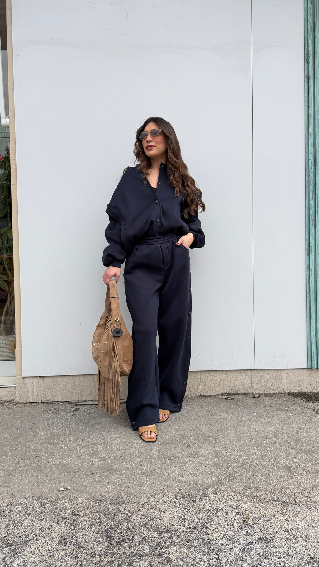 Felpa bottoni Lumina Blu