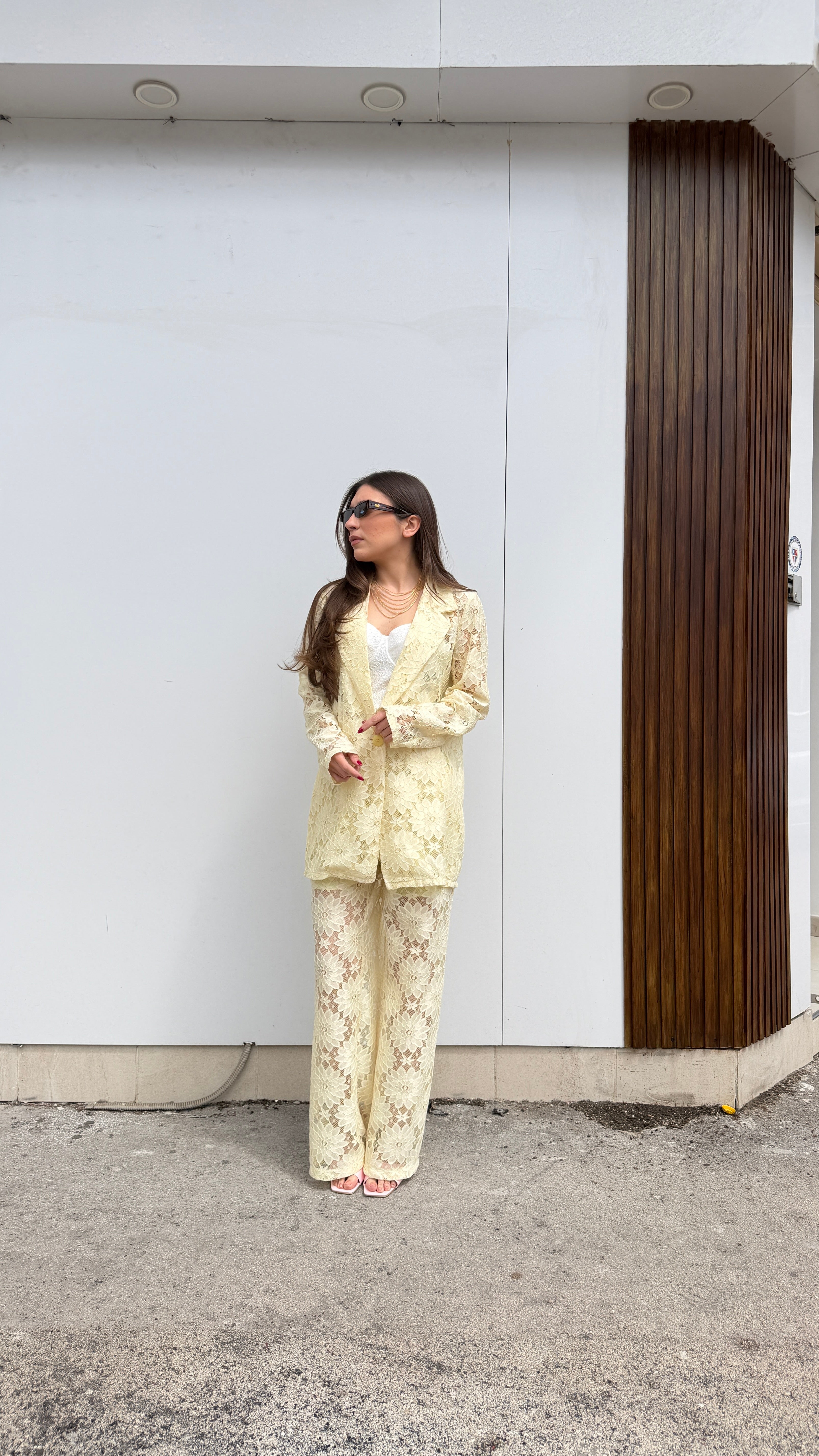 Tailleur Pizzo Giallino