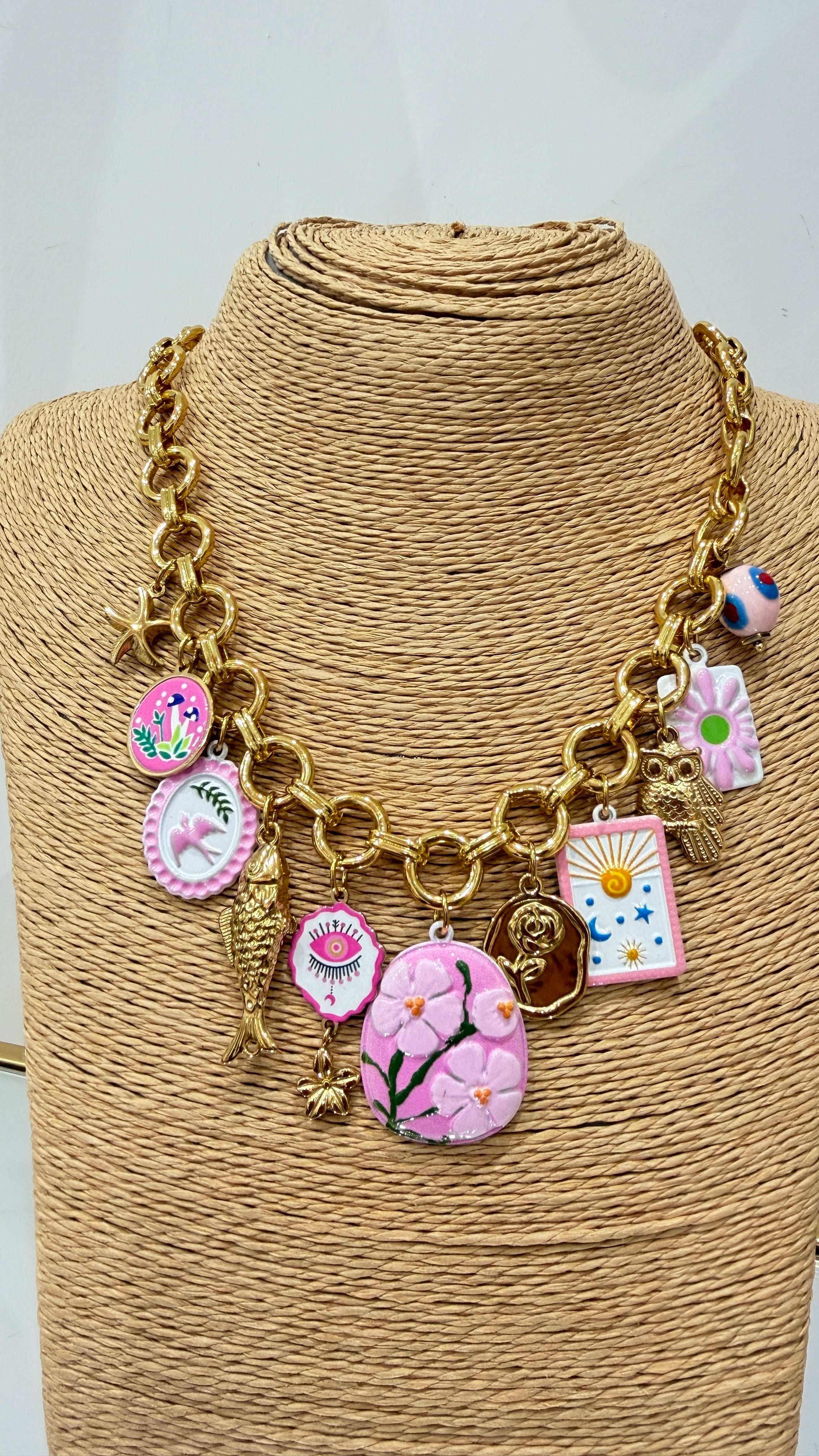 Collana Fiori rosa