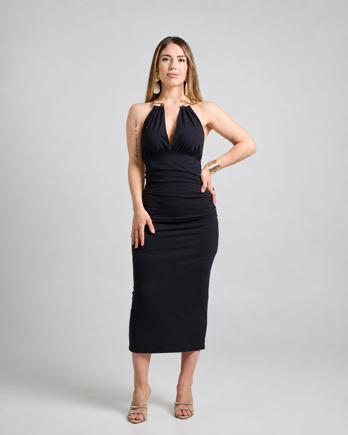 Dress Necklace Gold Black