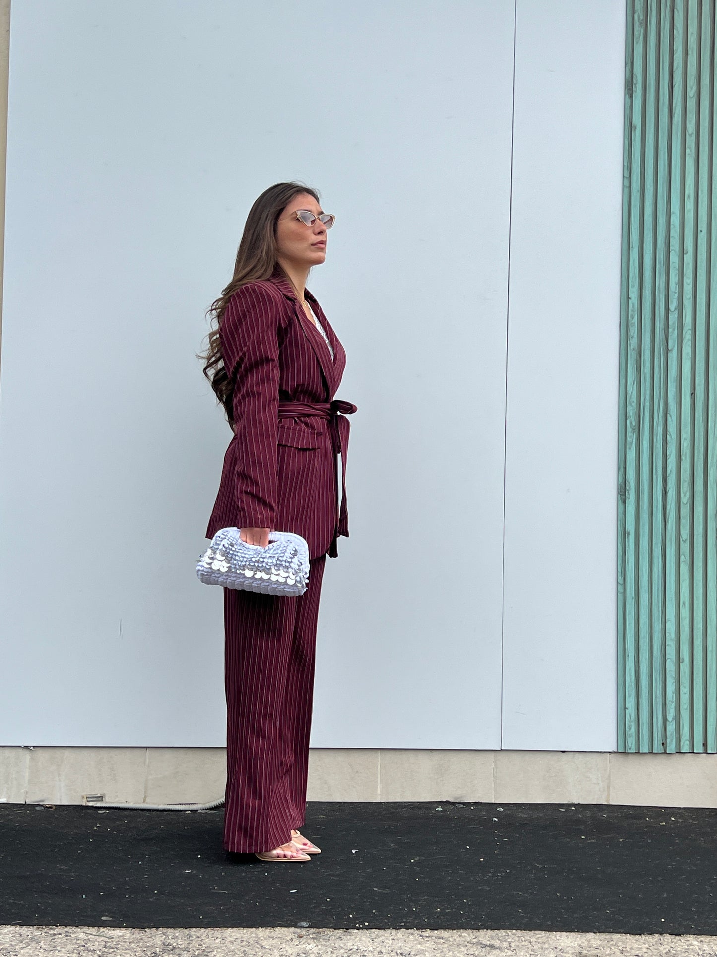 Tailleur Gessato Vino