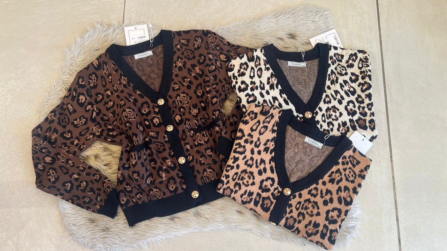 Cardigan Leopardato