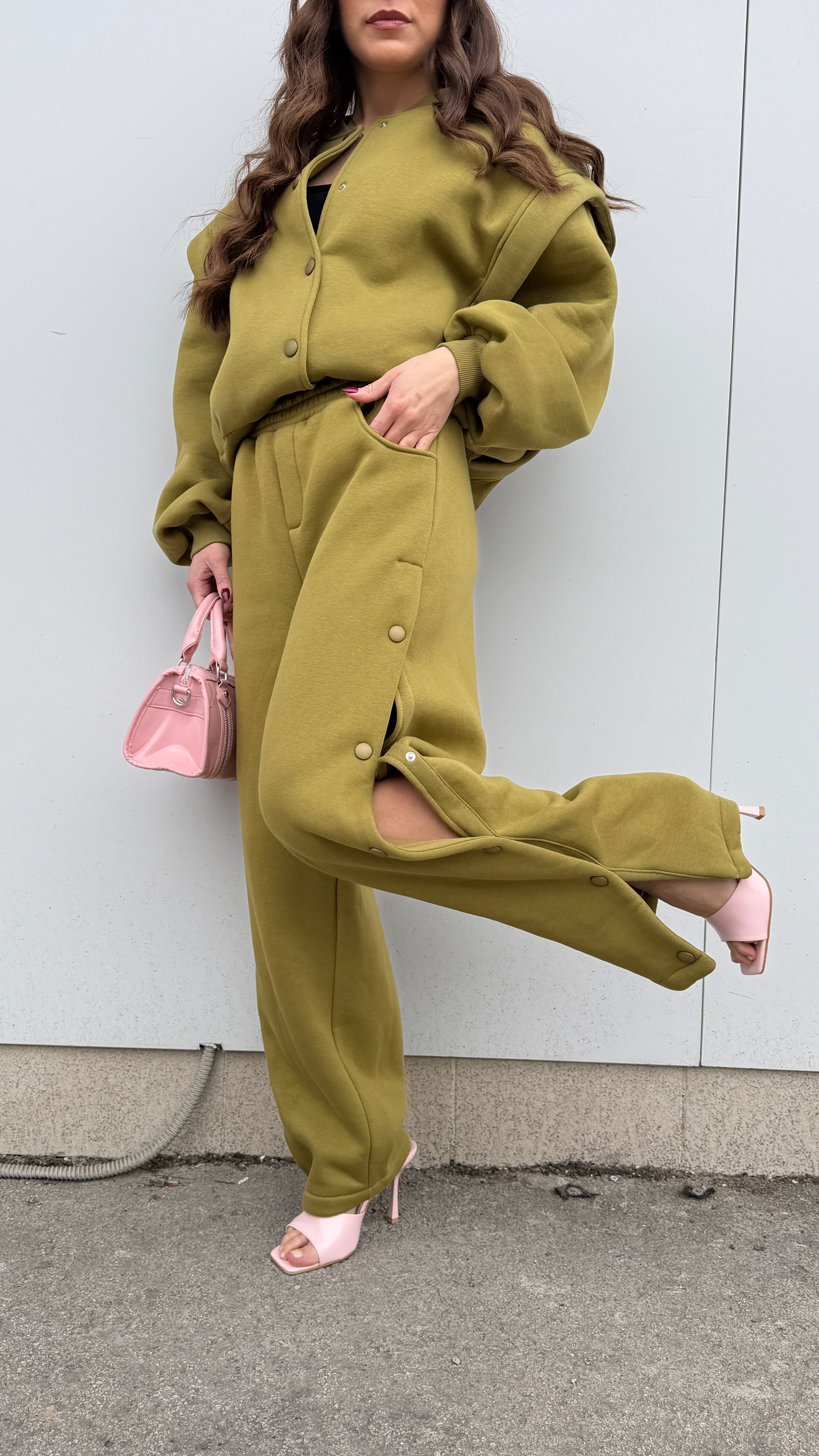 Pantatuta bottoni Lumina Verde acido