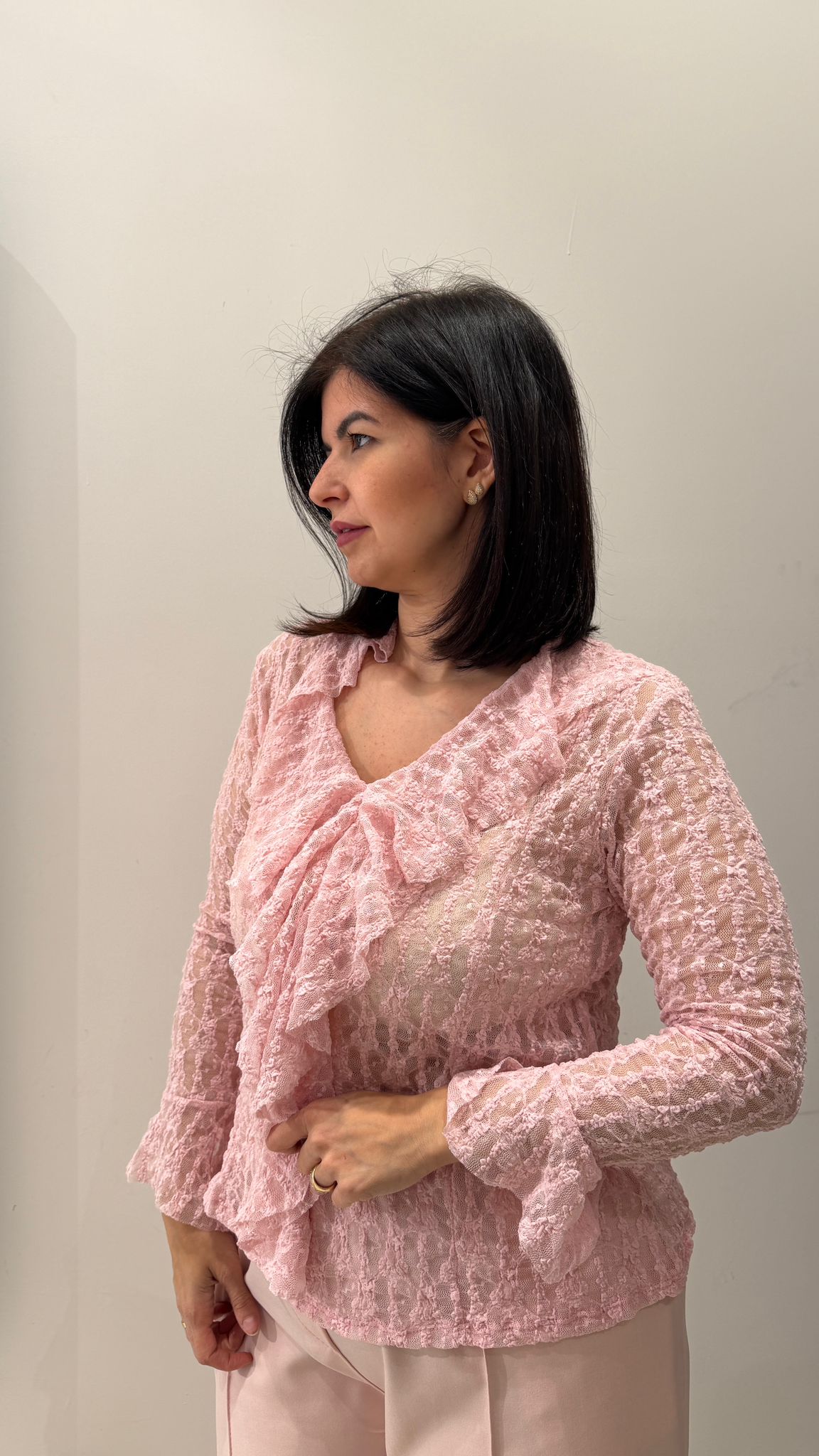 Maglia in pizzo pink