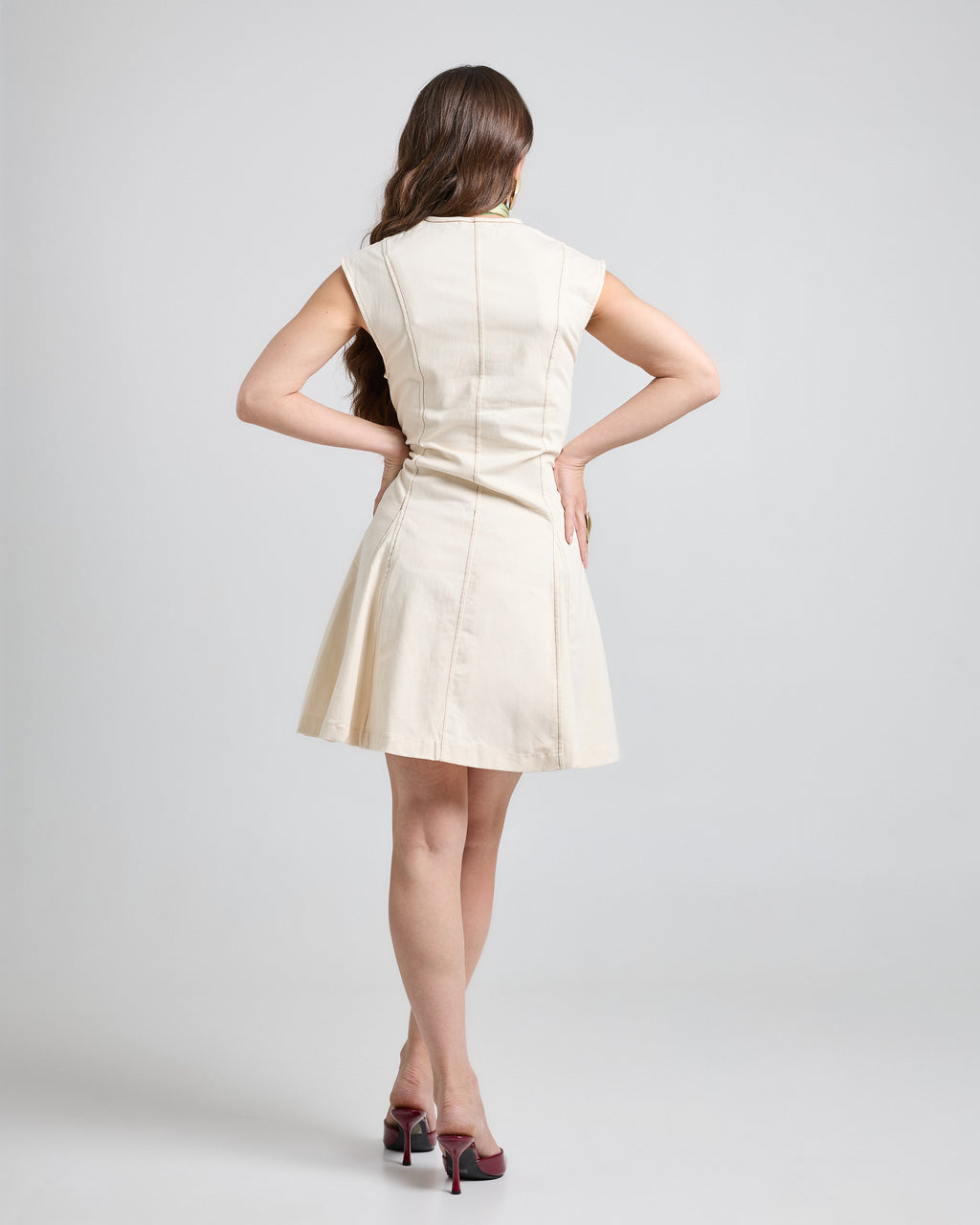Mini Dress Denim Panna