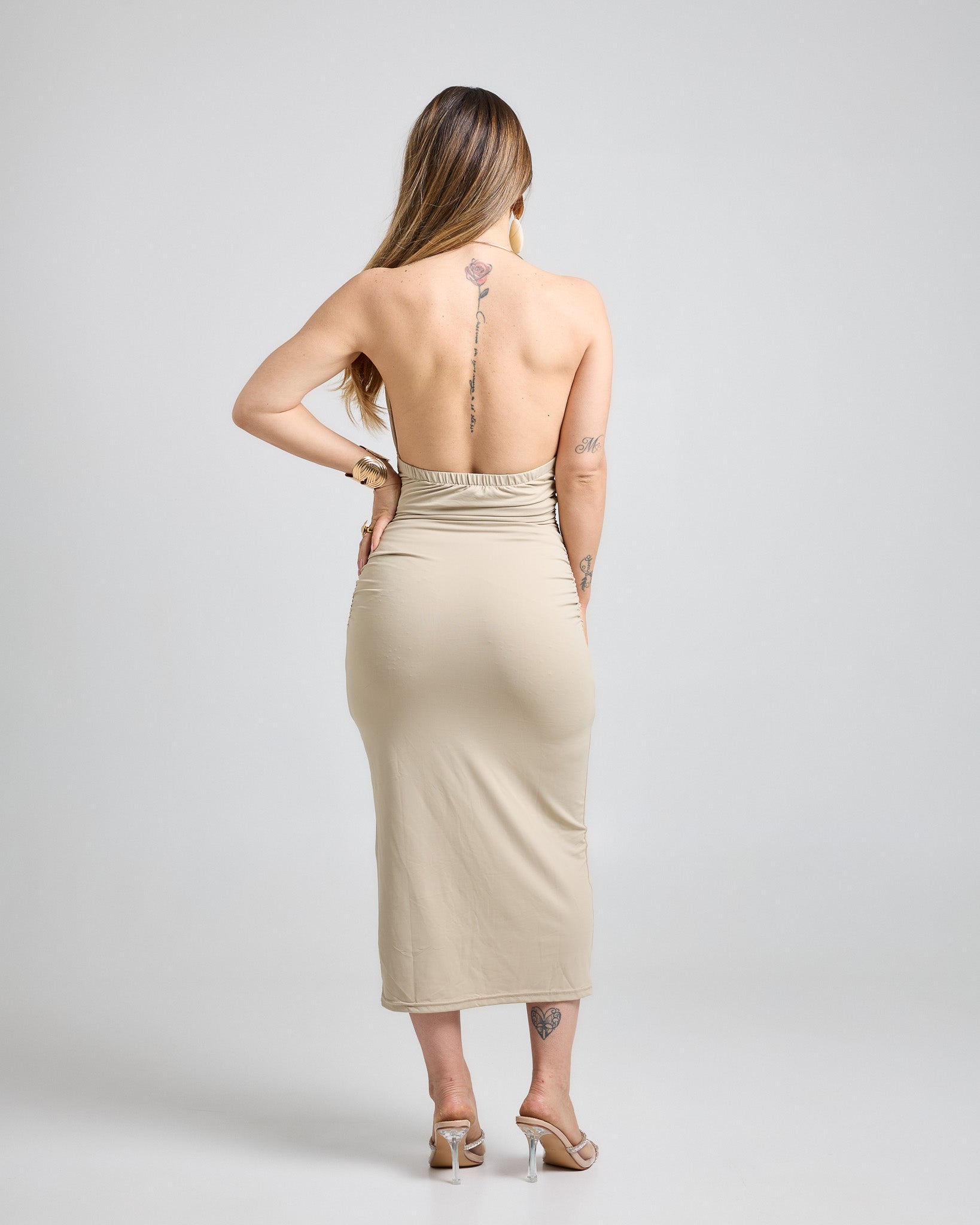 Dress Necklace Gold Beige