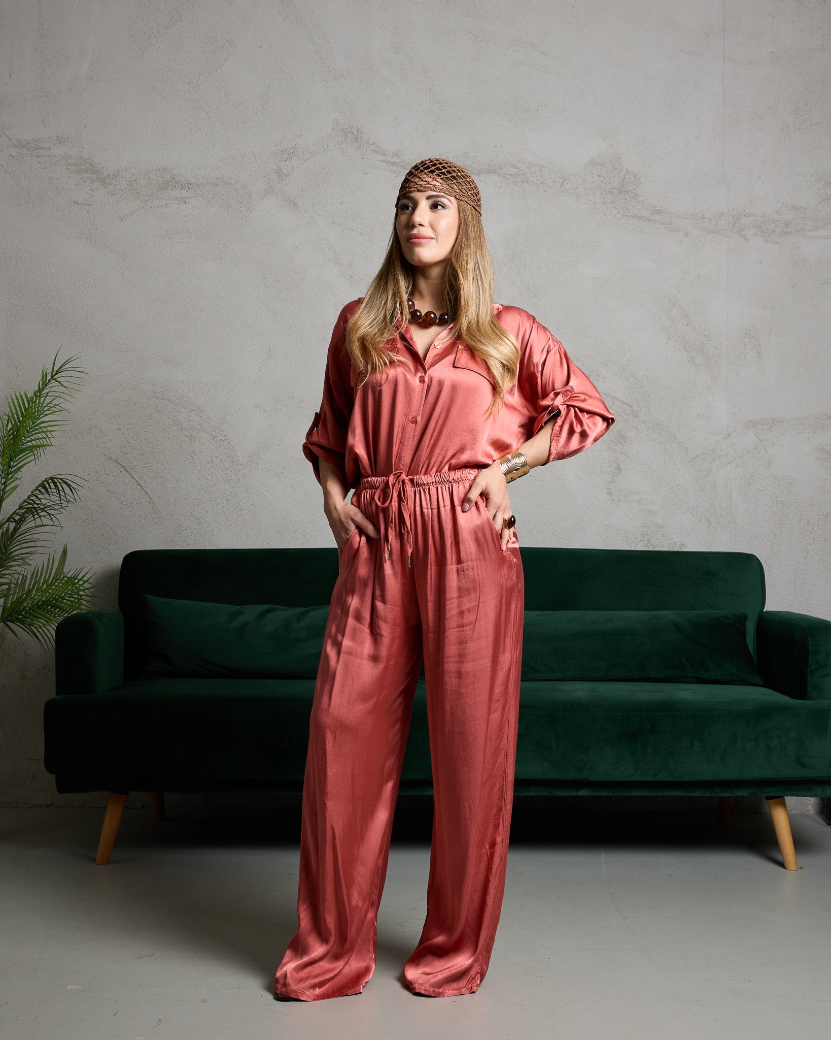 Coordinato Satin Corallo