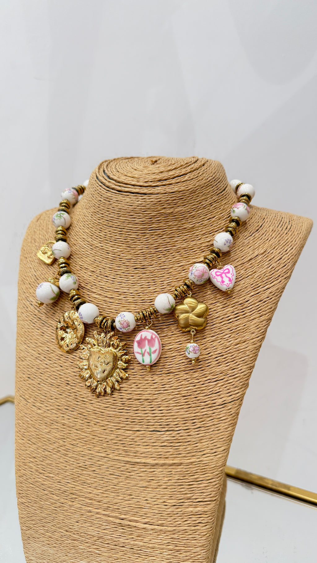Pink Sacred Heart necklace