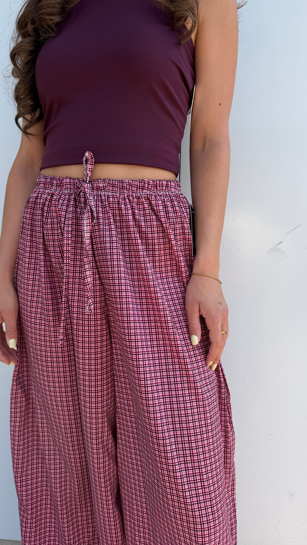 Pantalone balloon quadretti