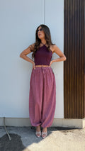Pantalone balloon quadretti