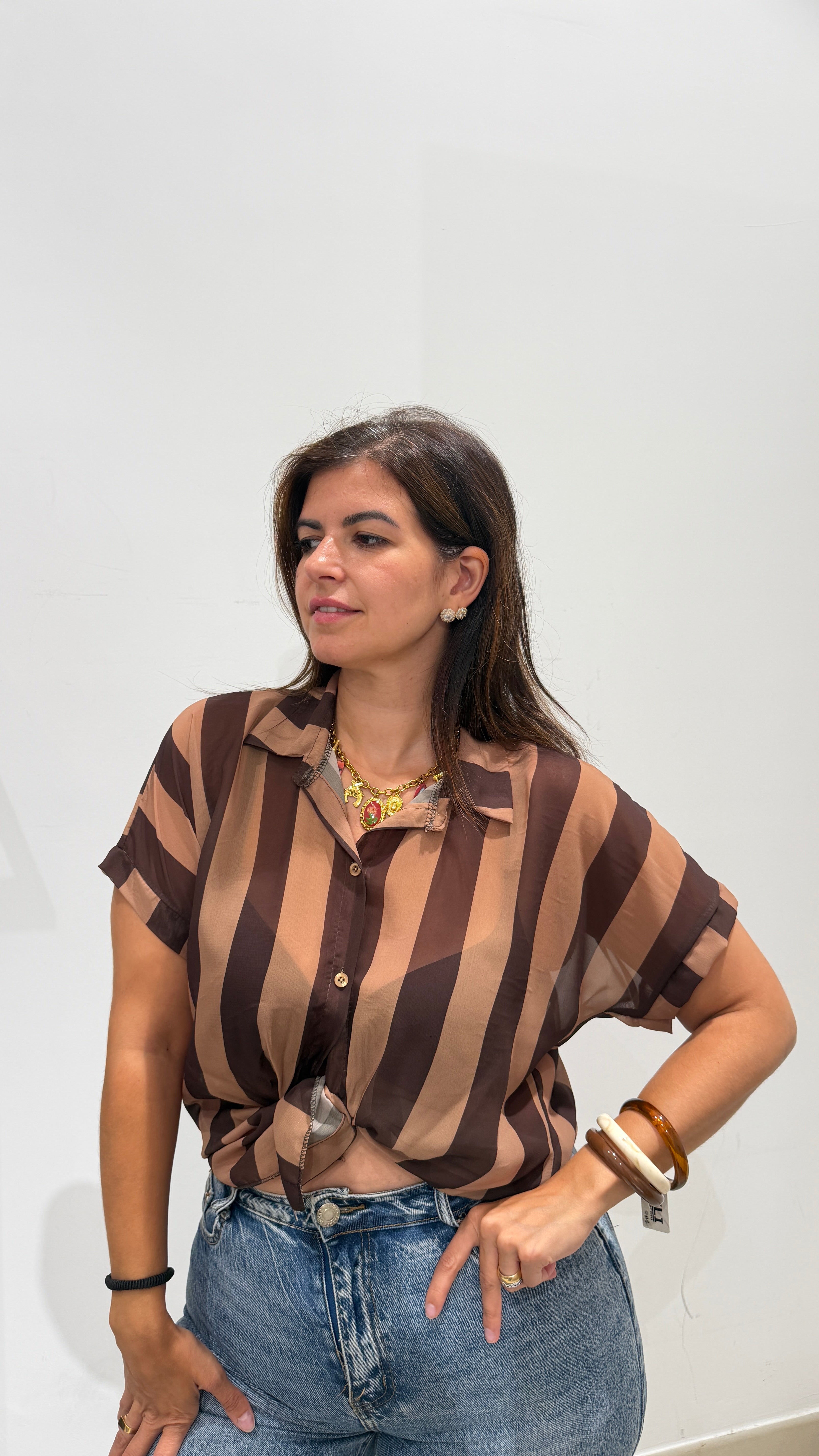 Camicia a righe nodo