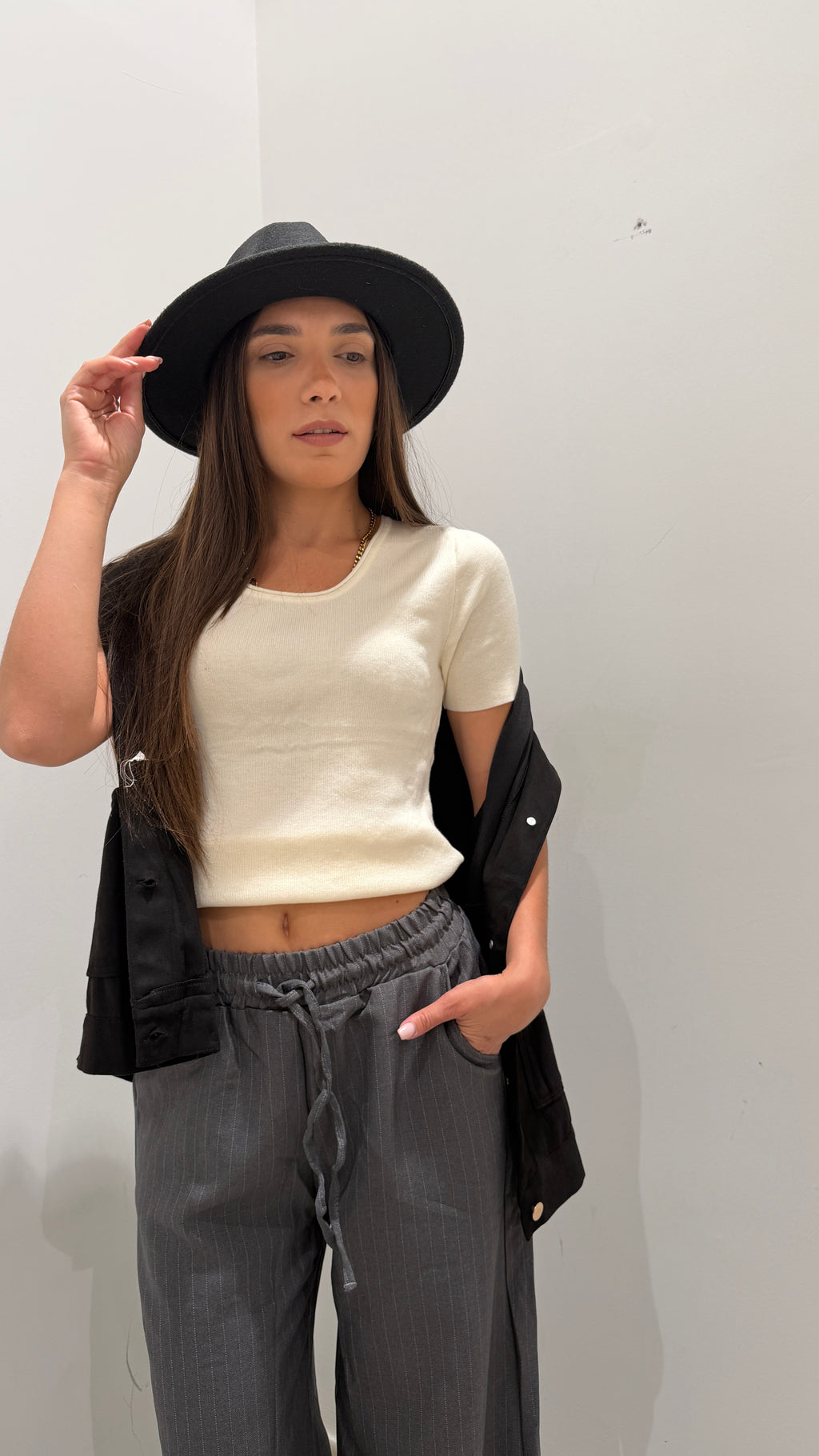 Coordinato Gessato grigio
