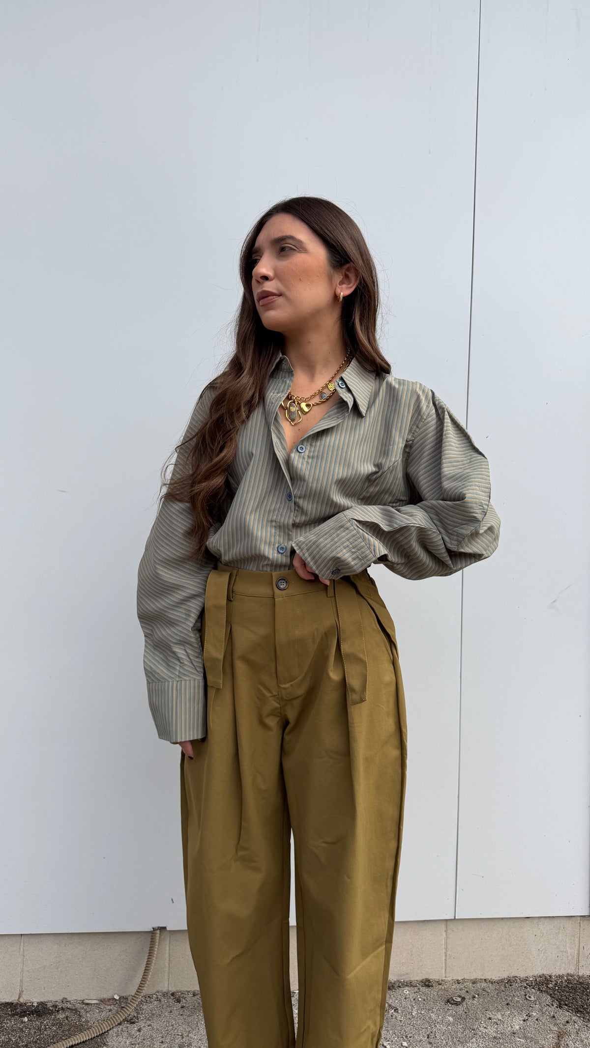 Camicia Righe Verde