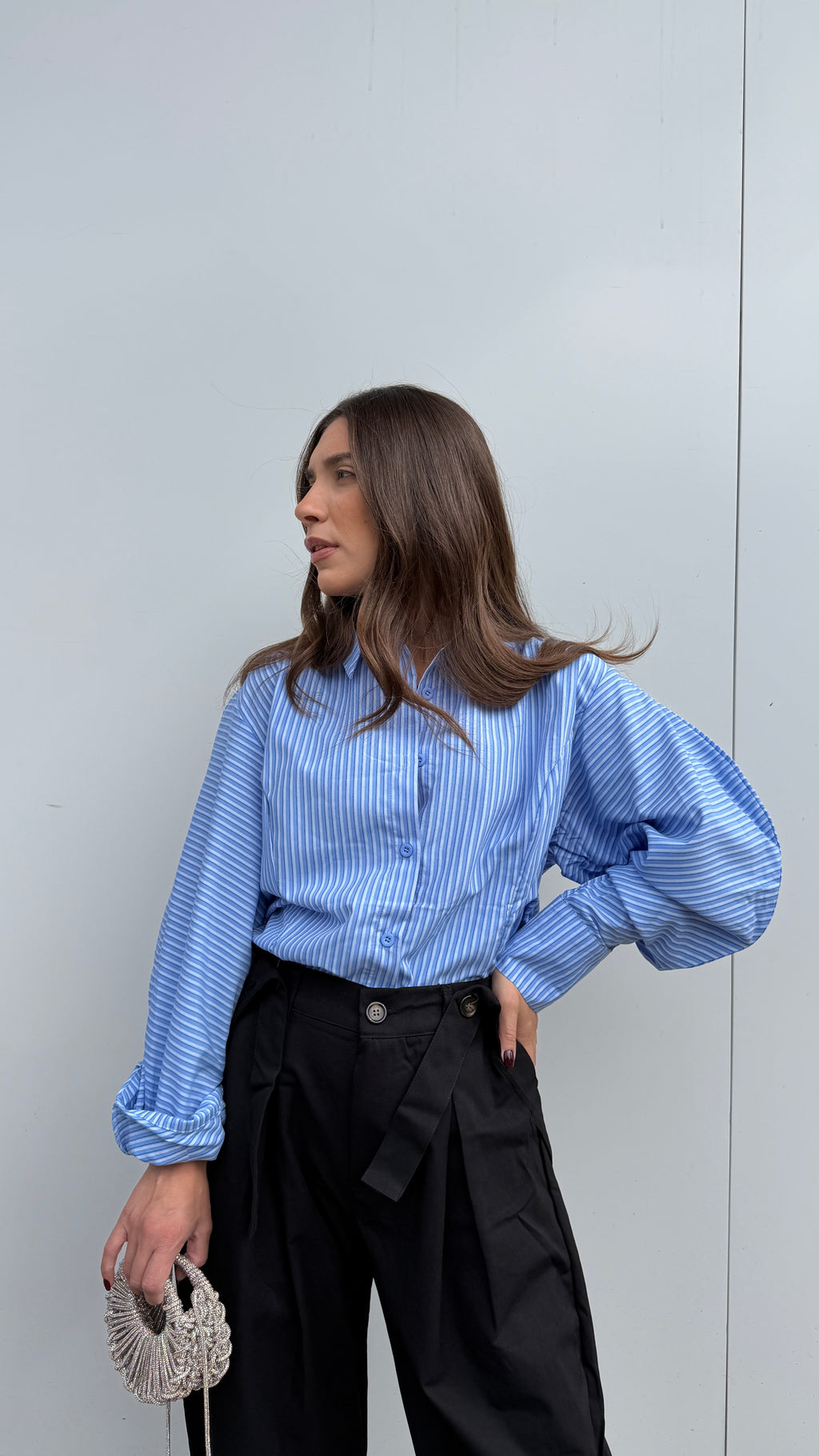 Camicia Righe Azzurro