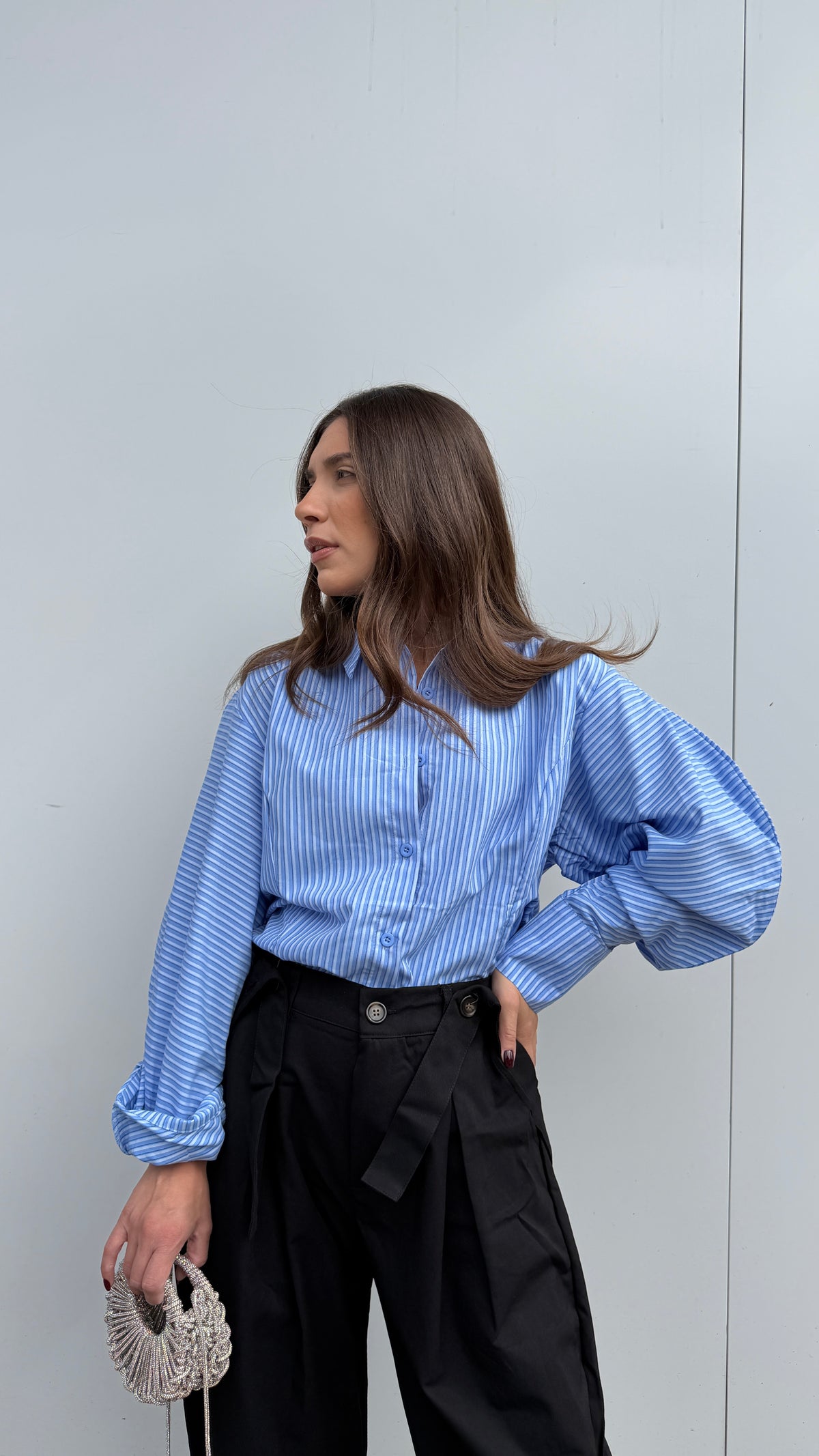 Camicia Righe Azzurro