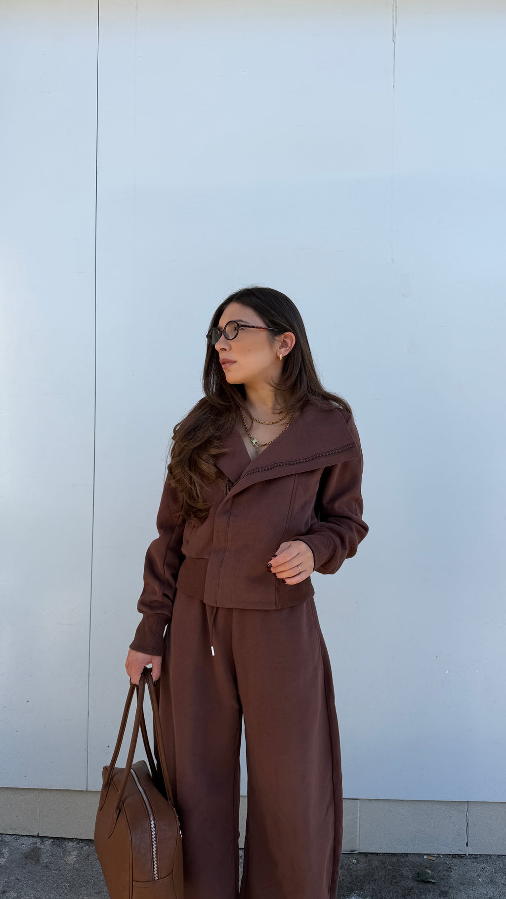 Coordinato tuta marrone