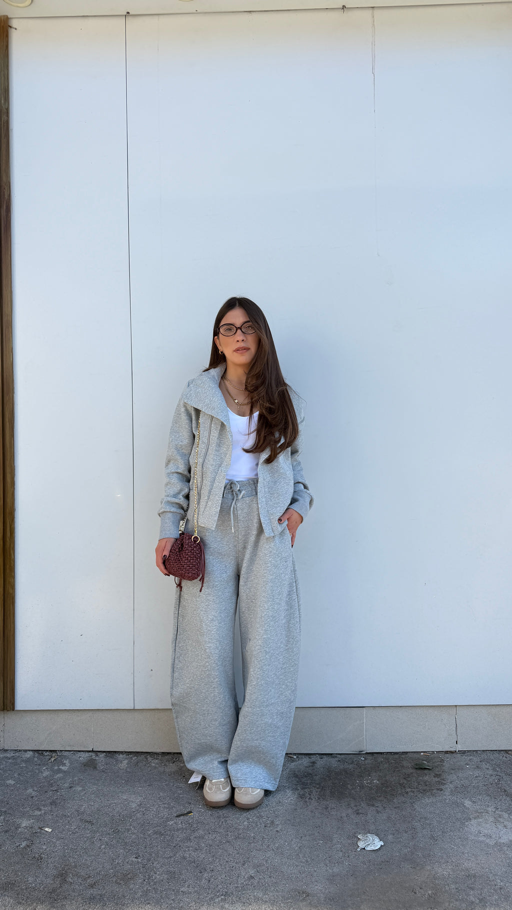 Coordinato tuta grigio