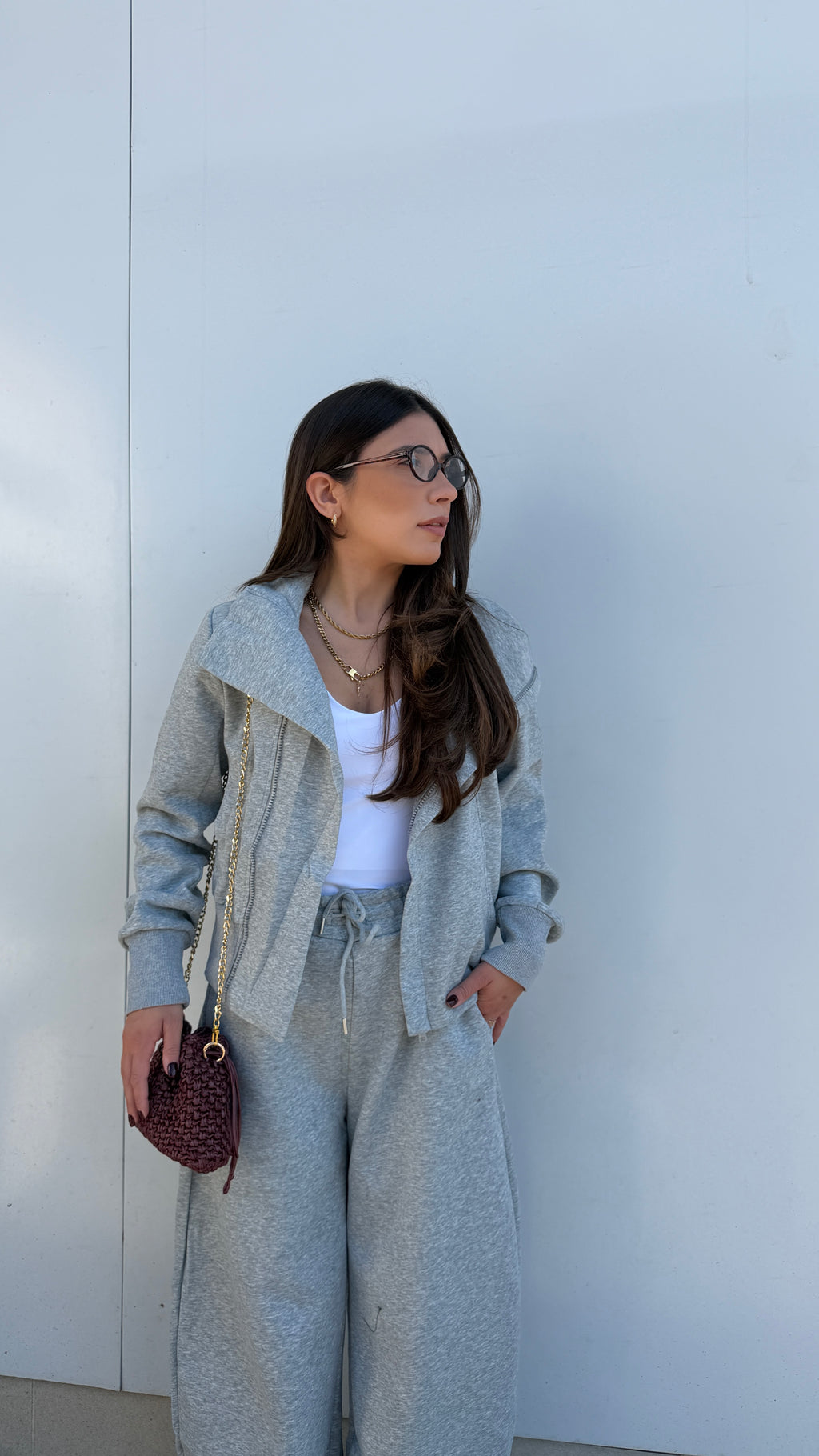 Coordinato tuta grigio