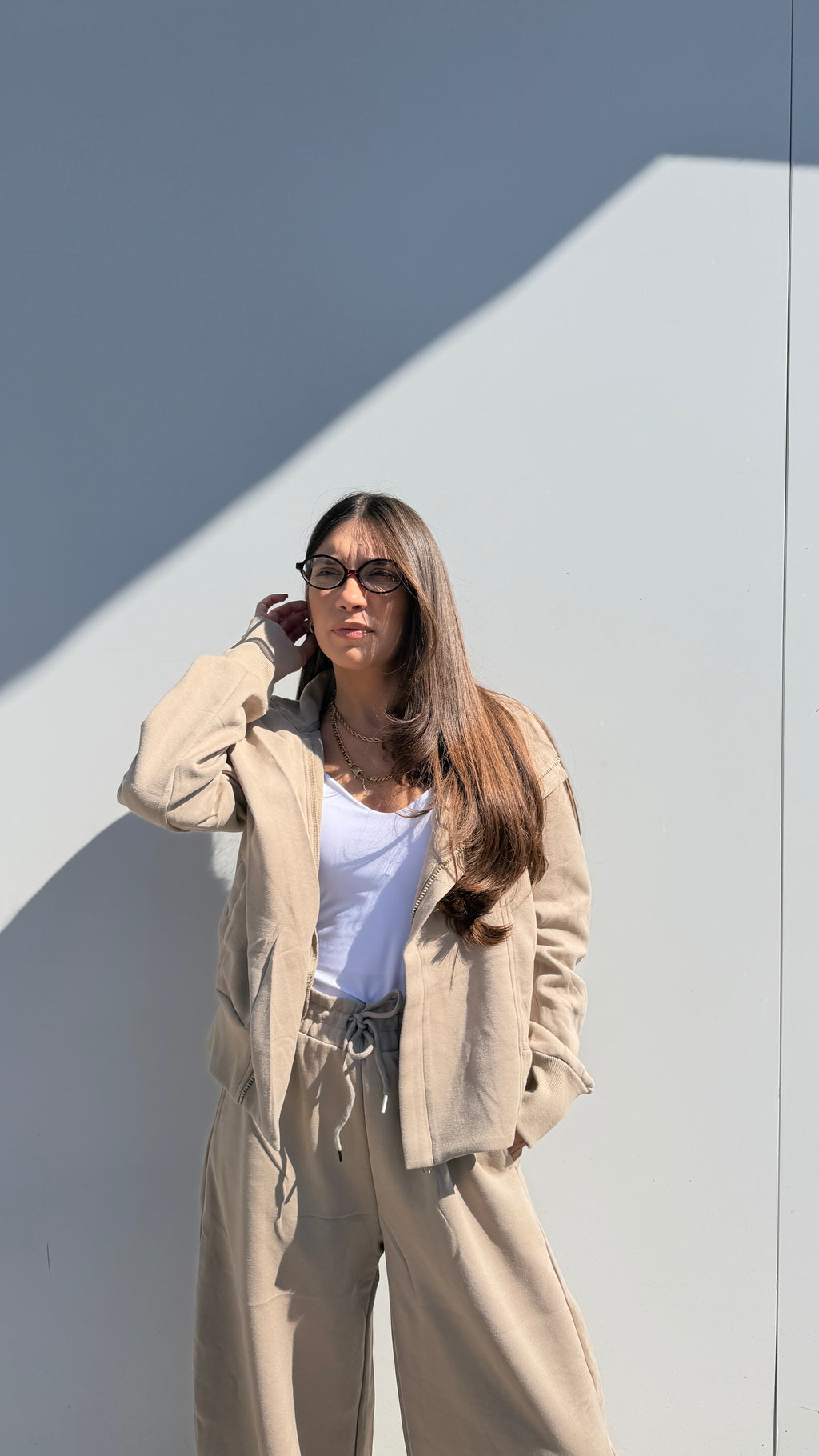 Coordinato tuta beige