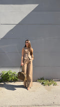 Coordinato Panciotto  Gessato beige