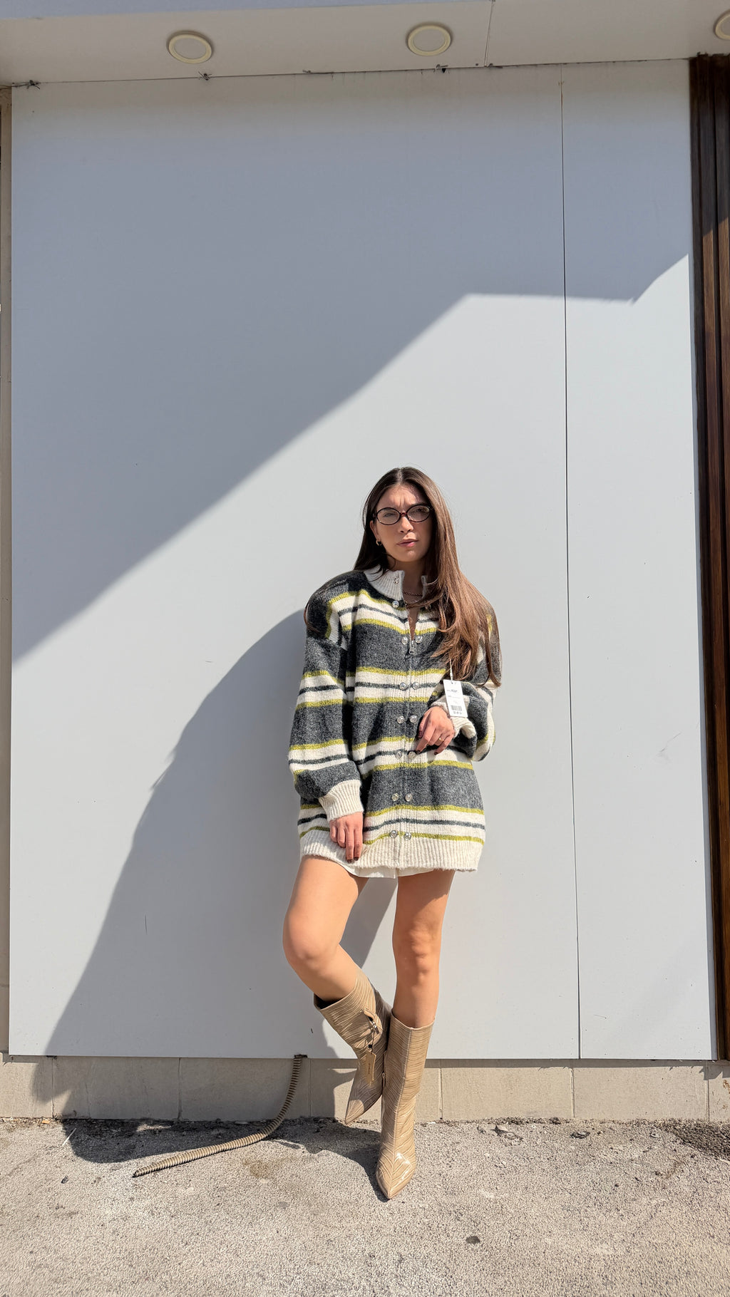 Maxi-Cardigan Grigio