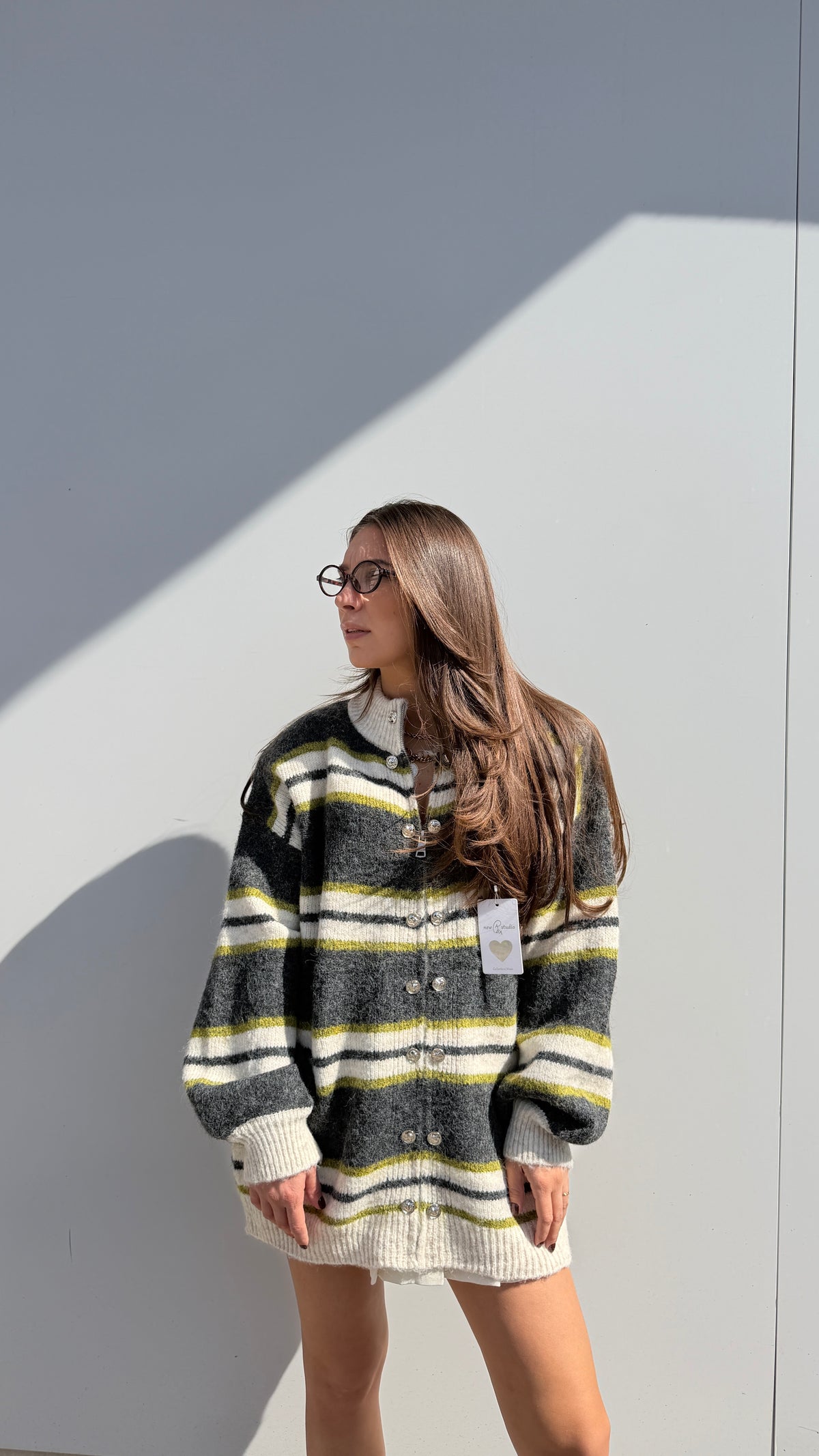 Maxi-Cardigan Grigio