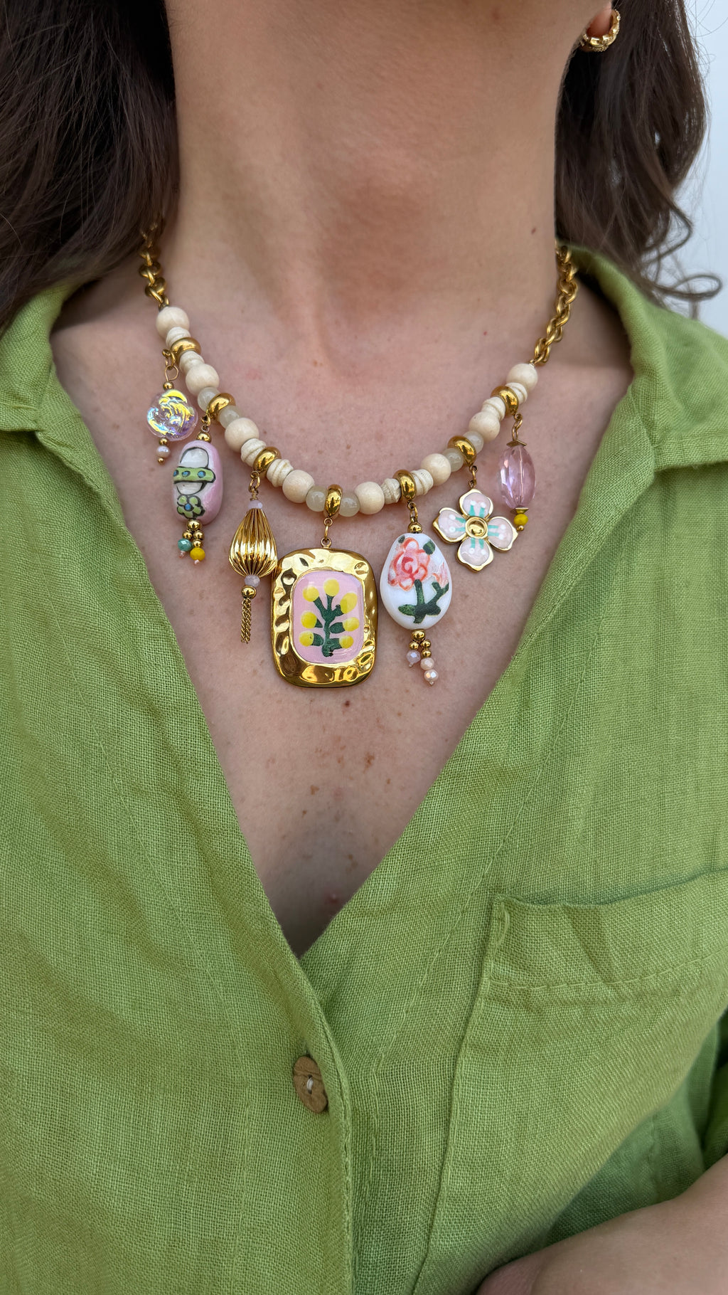 Collana charms fiori