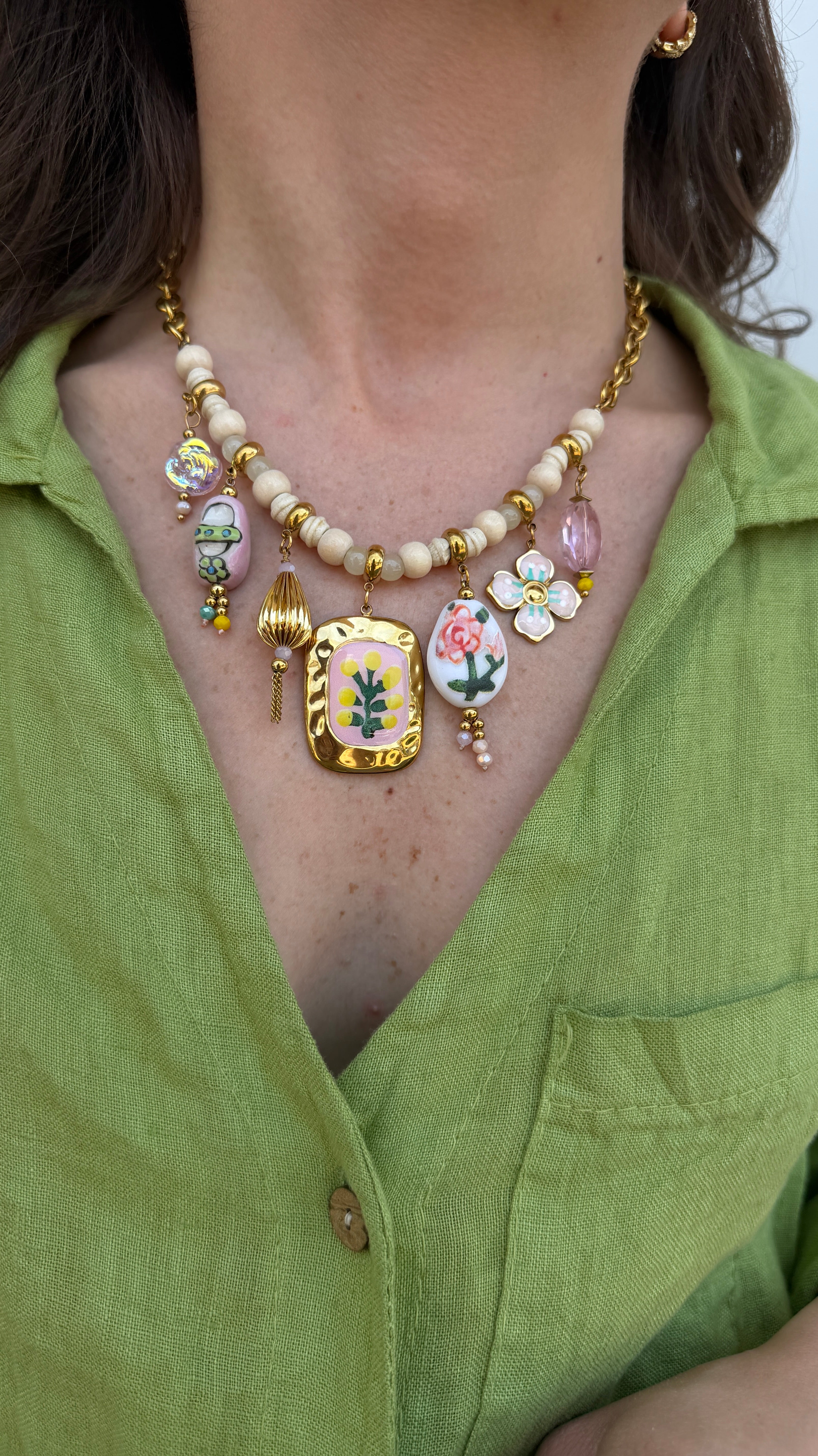Collana charms fiori