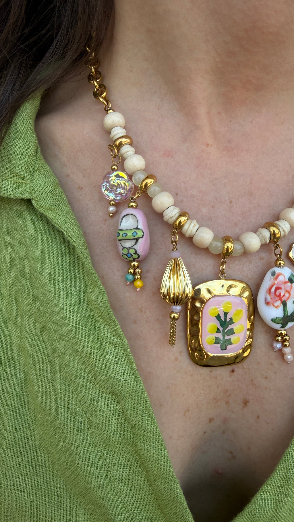 Collana charms fiori