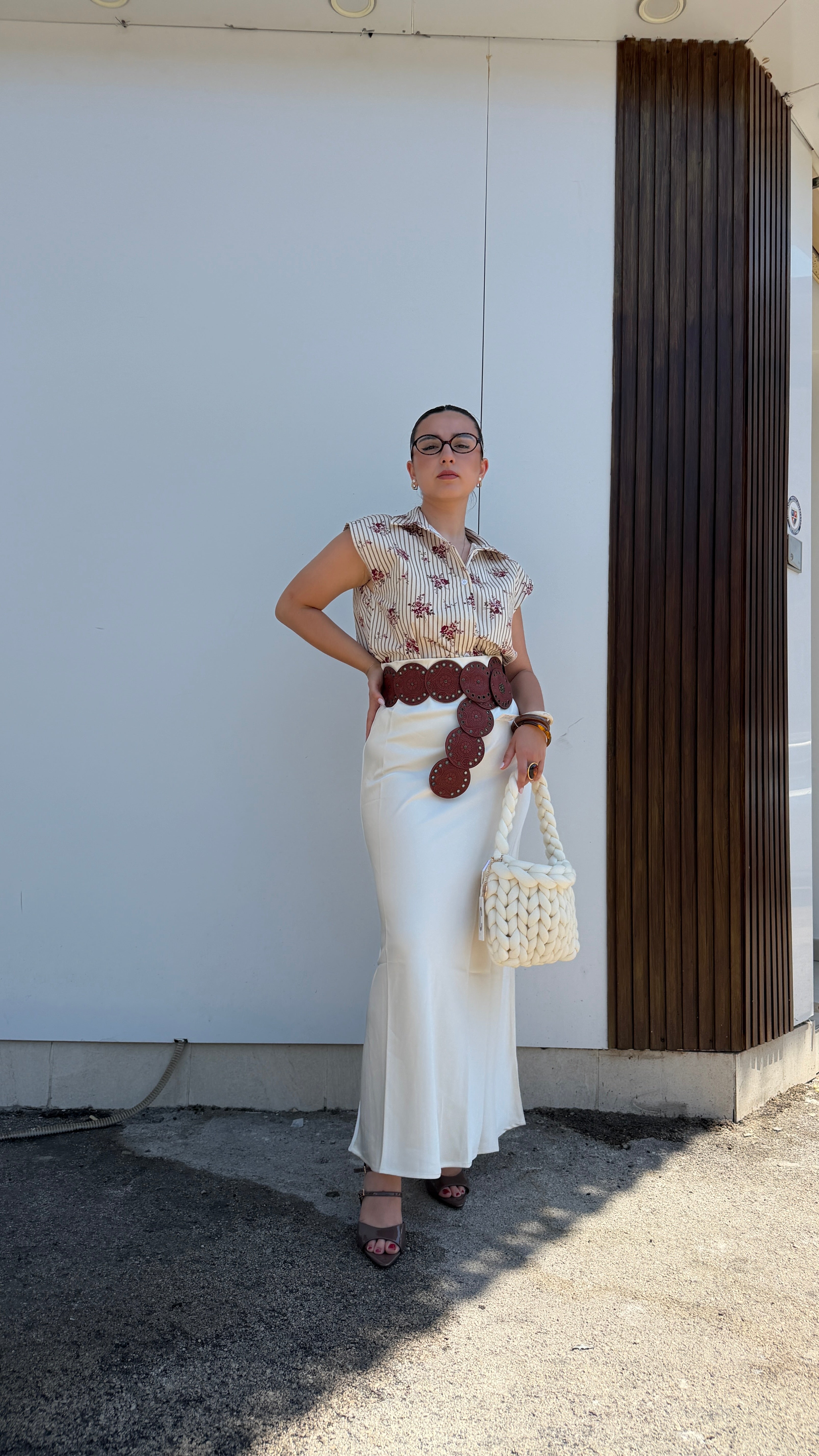 Camicia crop fantasia