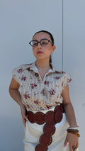 Camicia crop fantasia