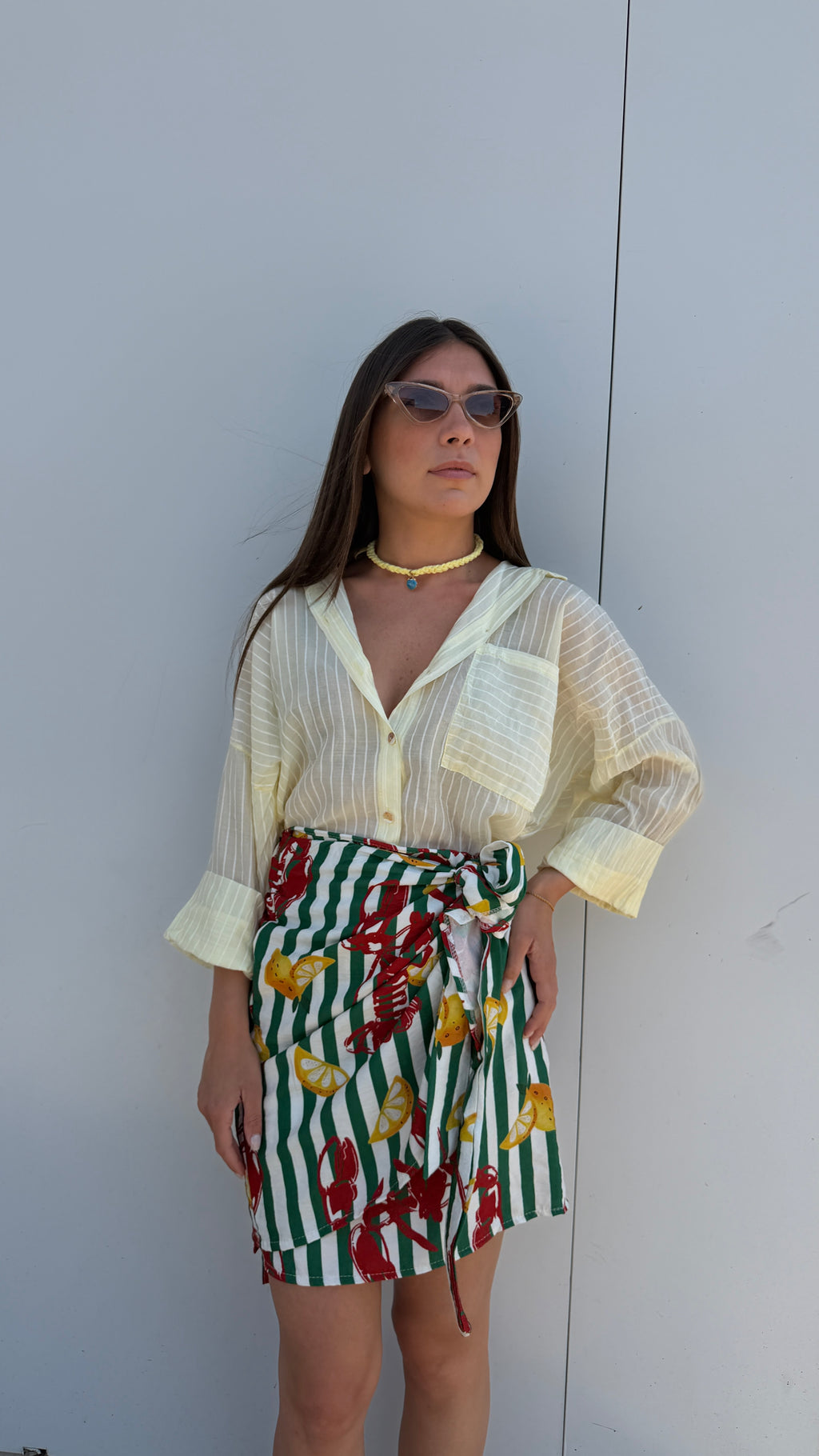 Camicia velata rigata