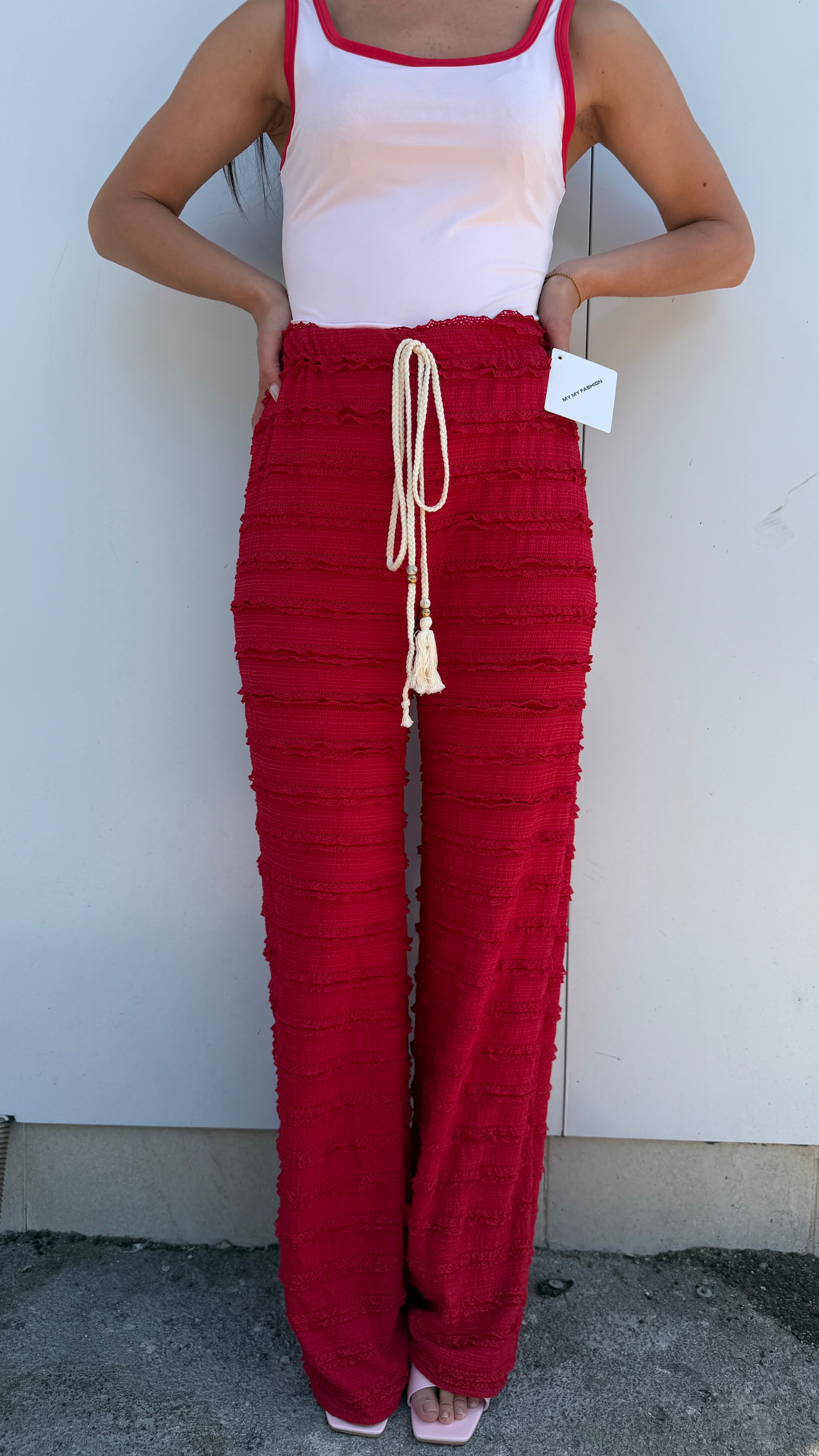 Pantalone rouches