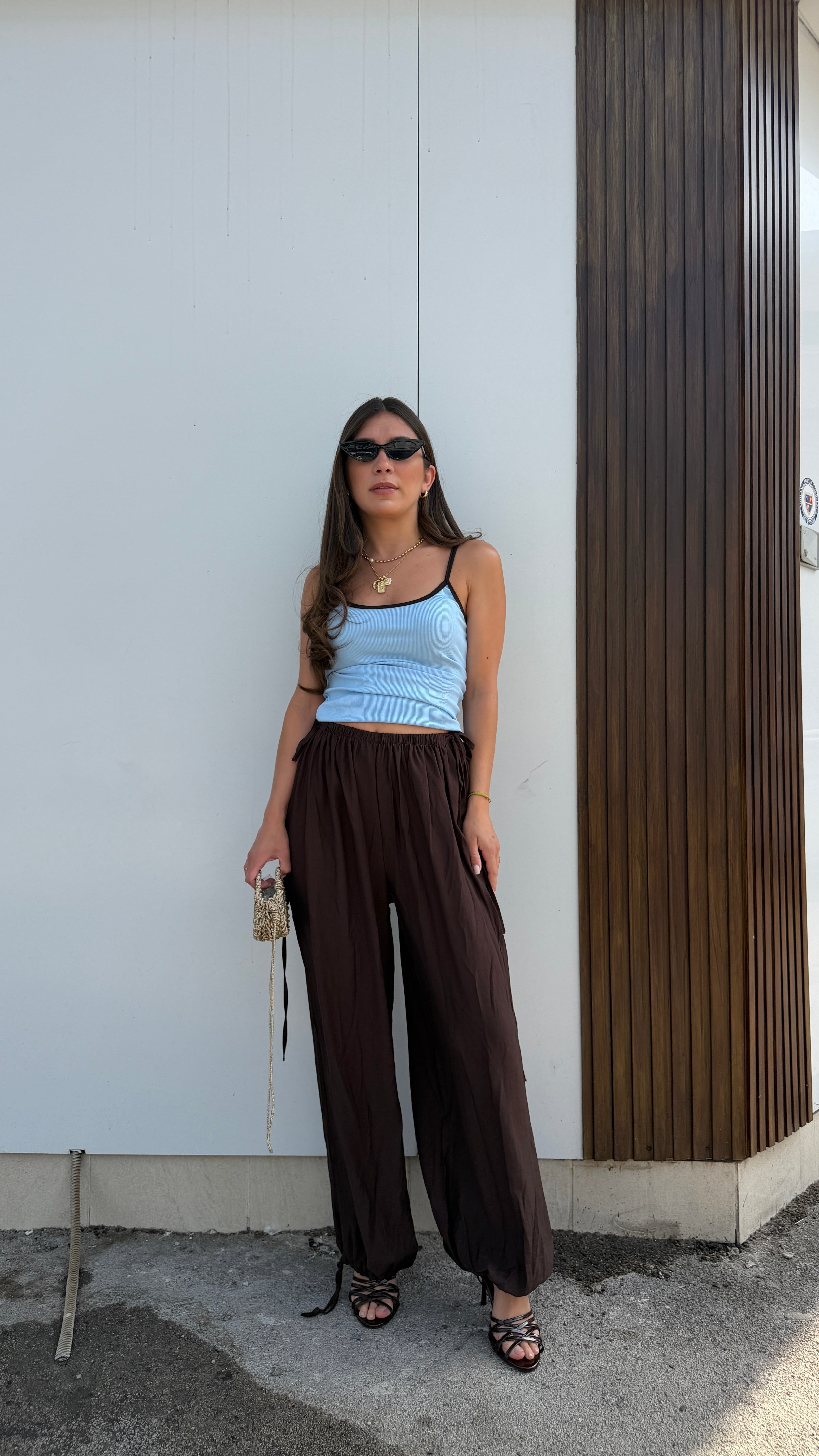 Pantalone ballon marrone