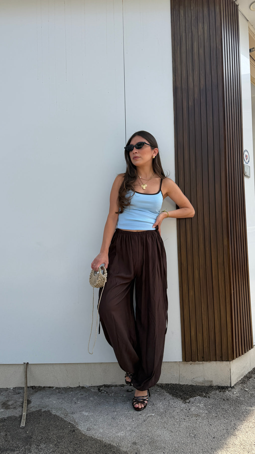 Pantalone ballon marrone