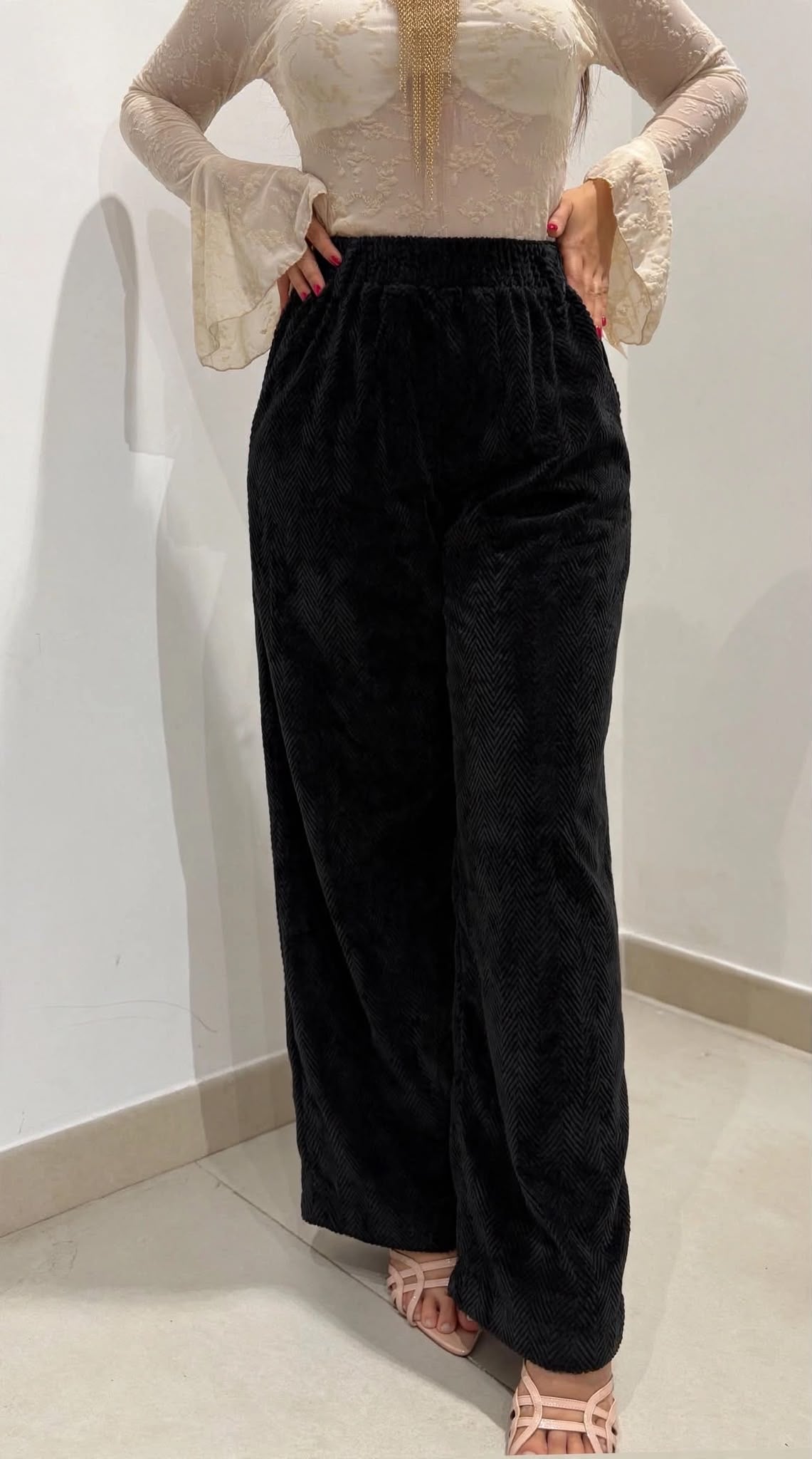 Pantalone Cinigliato Black